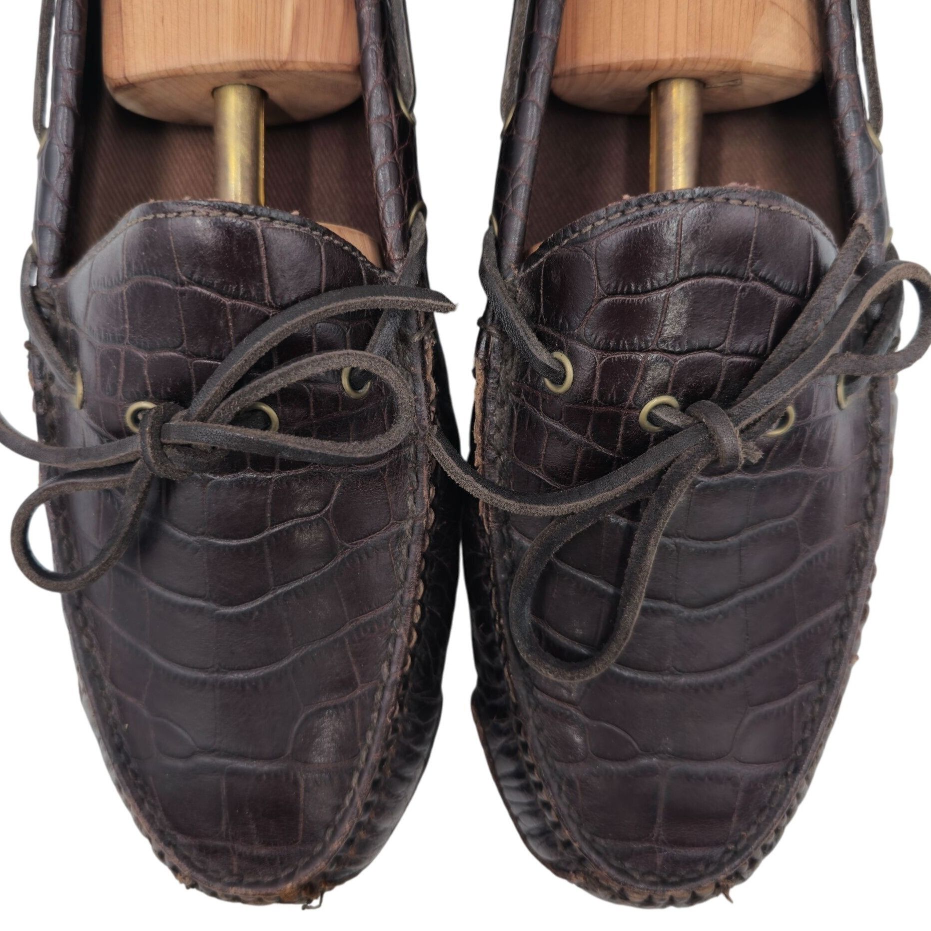 Cole Haan Cole Haan Men's 12D Brown Crocodile Embossed Leather Dress Size US 12 / EU 45 - 9 Thumbnail