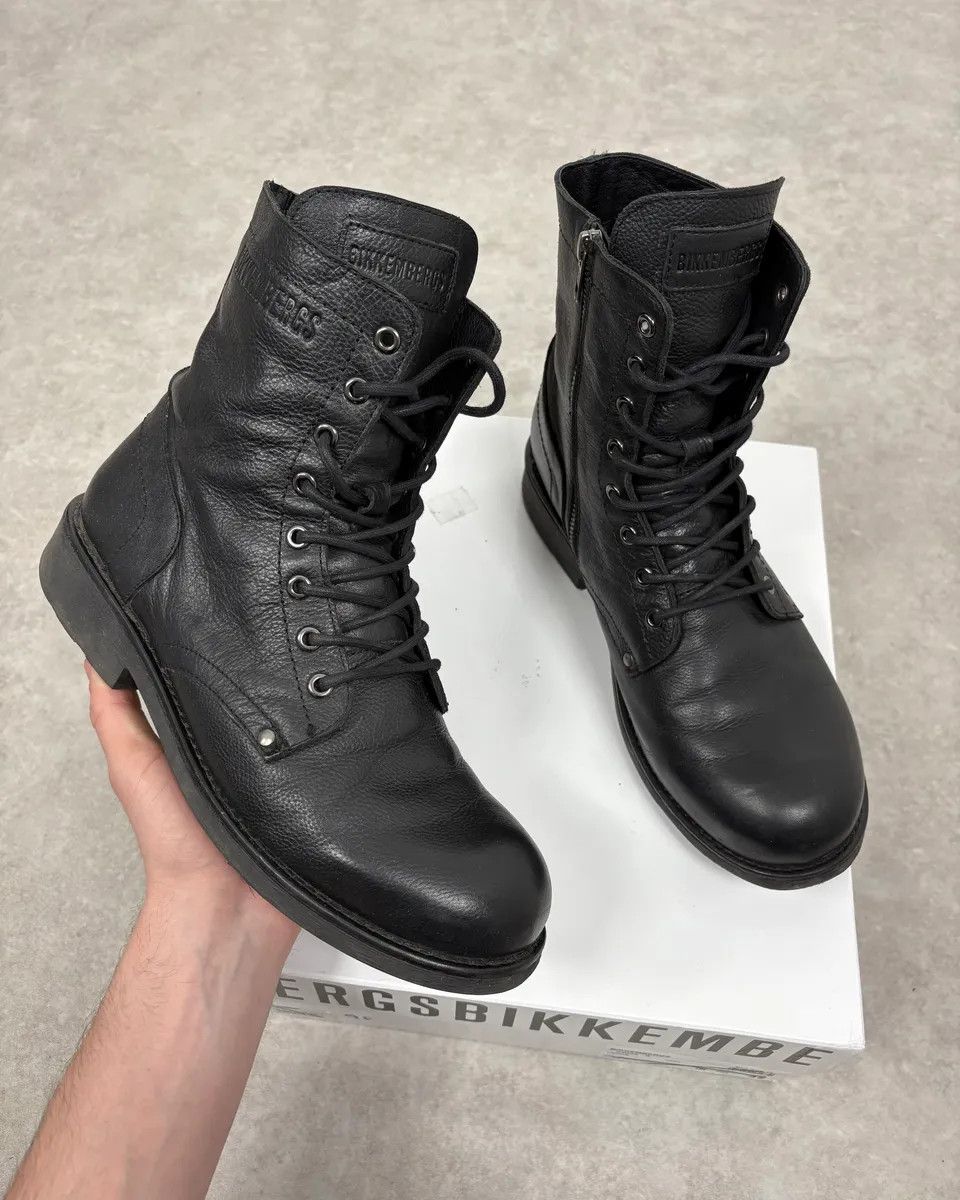 2000s Bikkembergs Black Leather Combat Boots