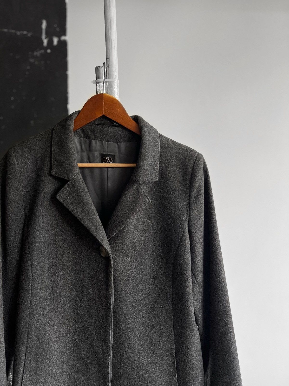 Cinzia Rocca Cinzia Rocca Womens Premium Dark Gray Virgin Wool Pea Coat Size M / US 6-8 / IT 42-44 - 2 Thumbnail