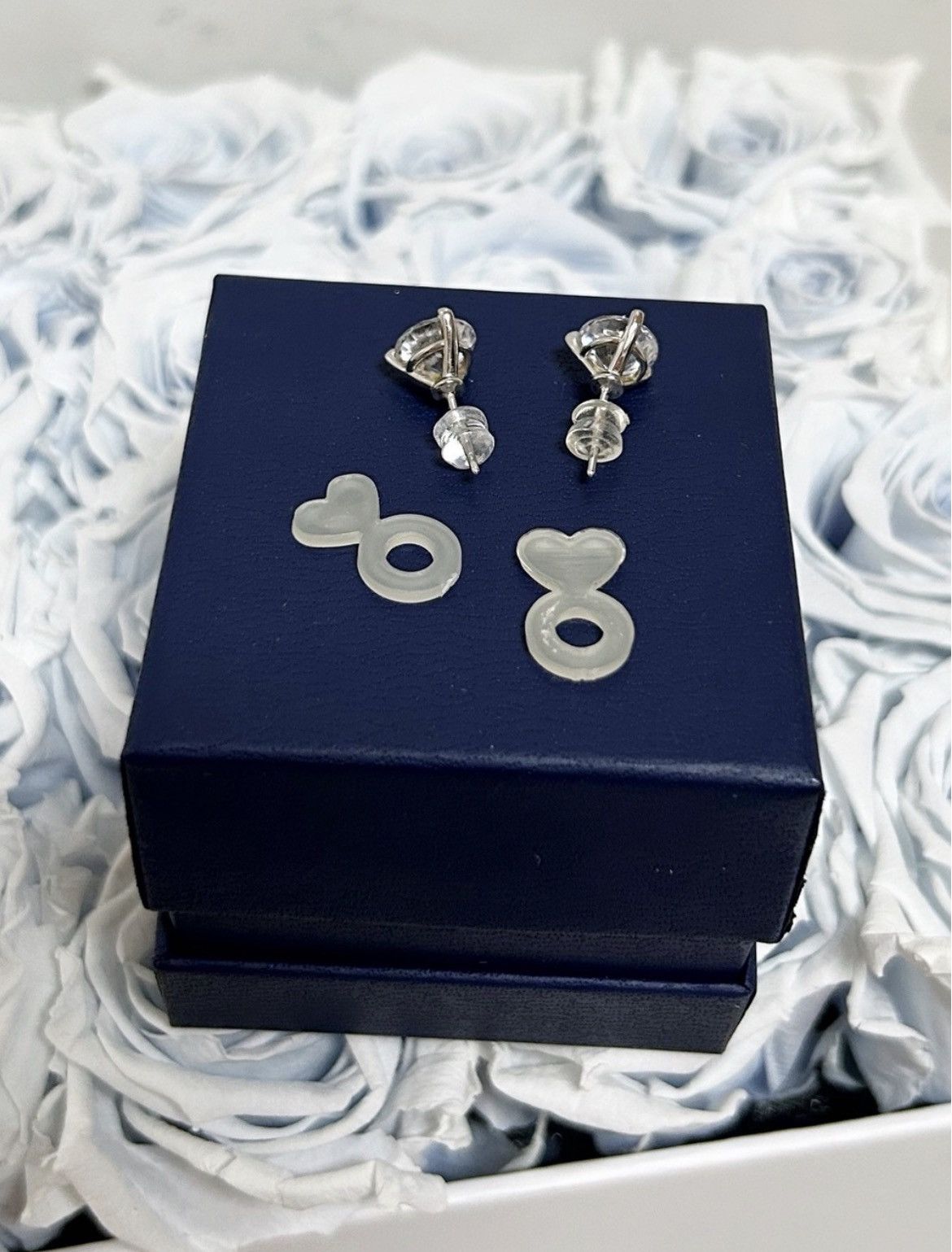 Jewelry Authentic Moissonite & Sterling White Gold Plated Earrings Size ONE SIZE - 8 Thumbnail