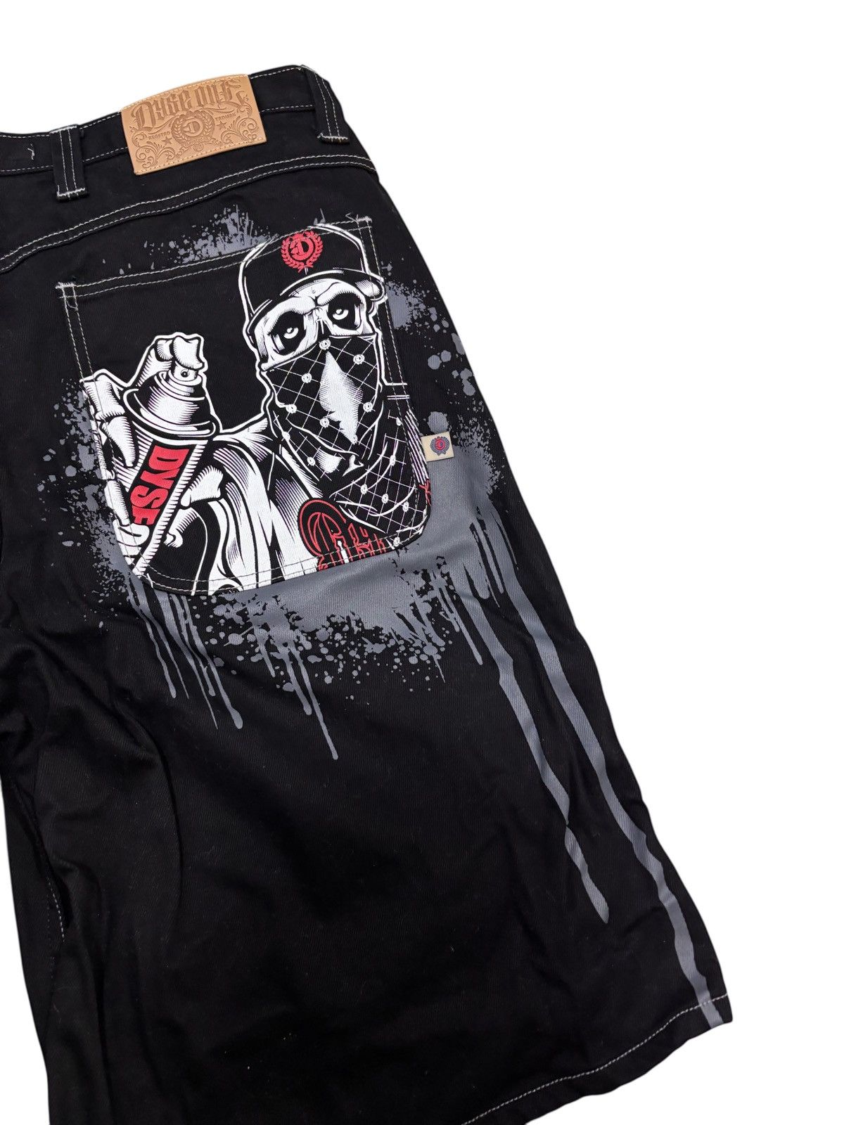 JNCO Vintage 90s Jnco Style Jean Shorts Mens 42 Graffiti Back Hit Size US 42 / EU 58 - 2 Thumbnail
