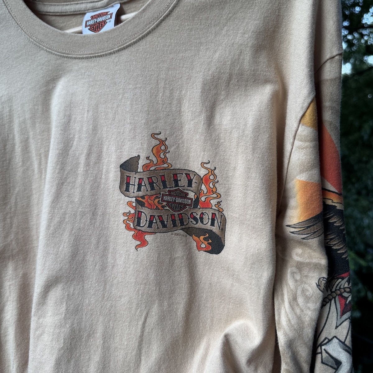Harley Davidson Vintage Harley Davidson Tattoo Spiderweb Flame Longsleeve Size US M / EU 48-50 / 2 - 7 Thumbnail