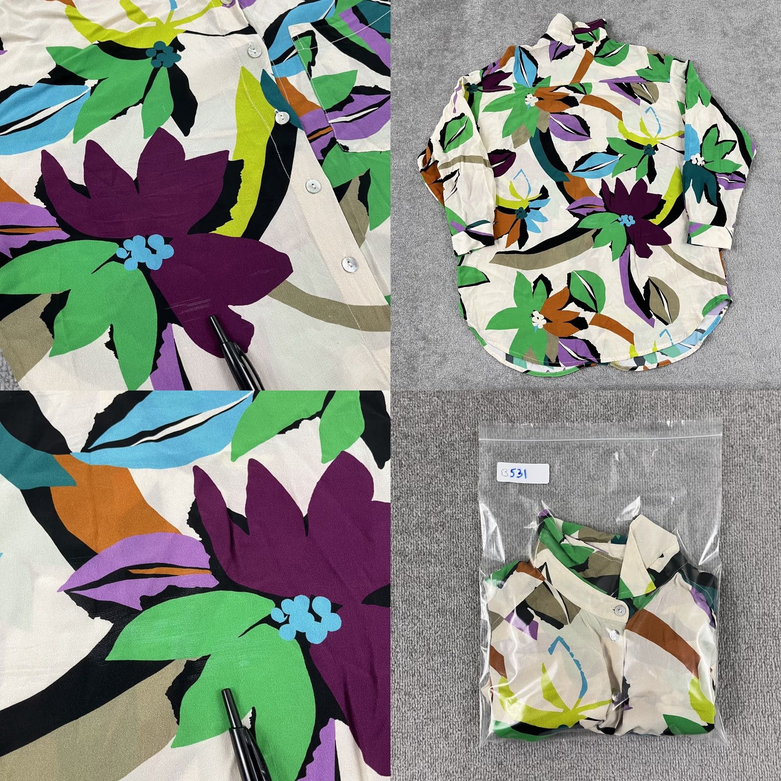Vintage VINTAGE Alembika Women's Oversized Floral Abstract Button Tunic Top Viscose Casual Dressy All Seasons Size M / US 6-8 / IT 42-44 - 8 Thumbnail