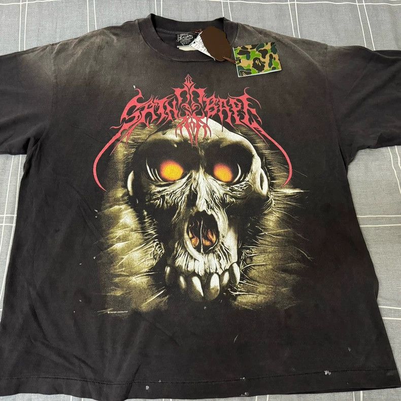 Bape Saint Michael x Bape Skull Graphic Tee - dmc Size US XL / EU 56 / 4 - 1 Thumbnail