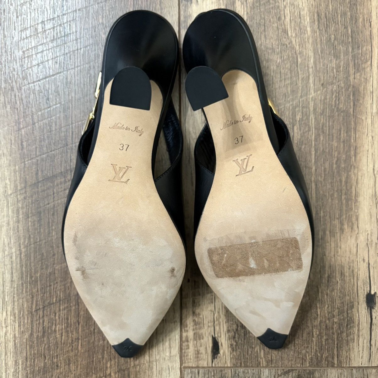 Louis Vuitton Louis Vuitton Leather Slingback Pumps Size US 7 / IT 37 - 8 Thumbnail