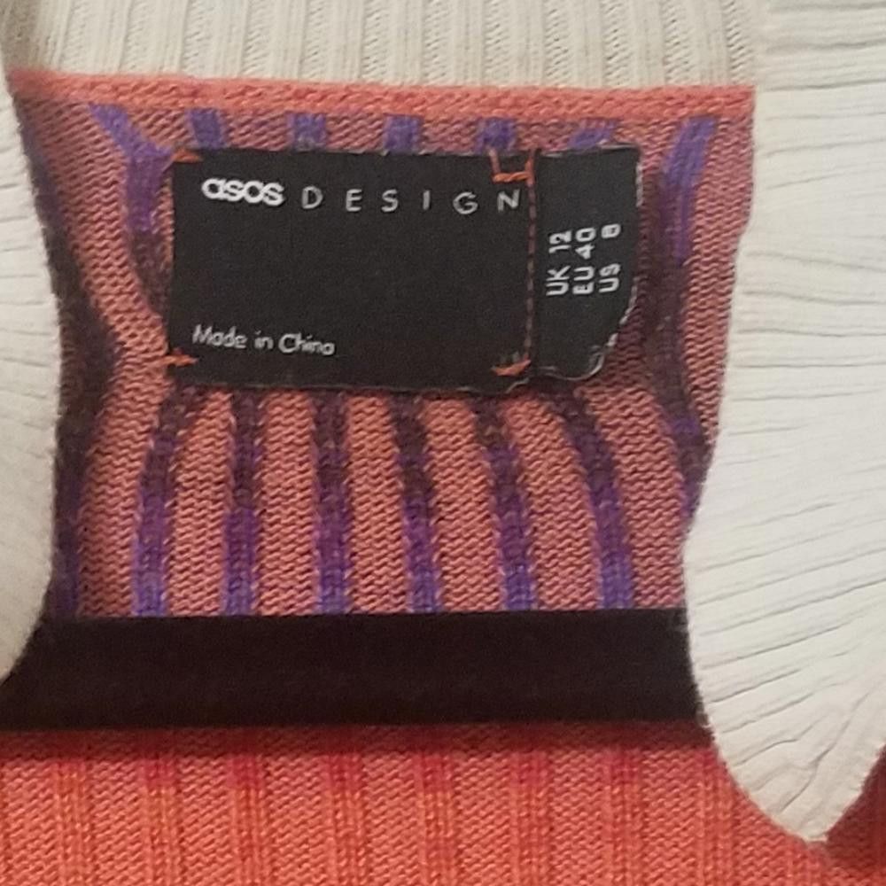 Asos ASOS Striped Sweater - Purple, Orange, White Size 8 Size M / US 6-8 / IT 42-44 - 3 Thumbnail