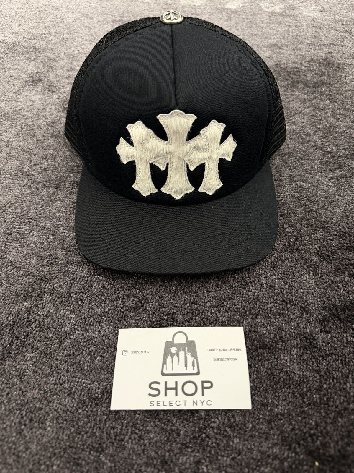 Chrome Hearts BRAND NEW CHROME HEARTS PONY HAIR CROSS CEMETERY TRUCKER Size ONE SIZE - 1 Thumbnail