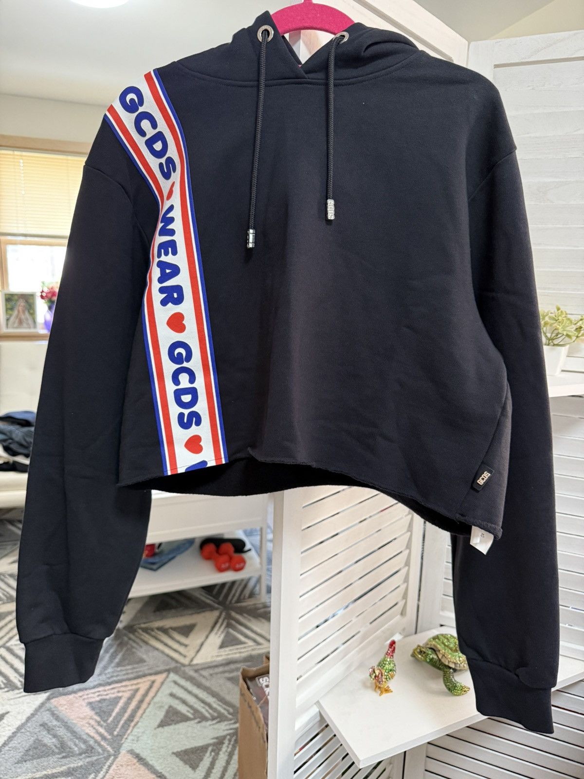 GCDS God Can’t Destroy Streetwear (GCDS)- Crop Lovely Hoodie Sz L Size L / US 10 / IT 46 - 1 Thumbnail