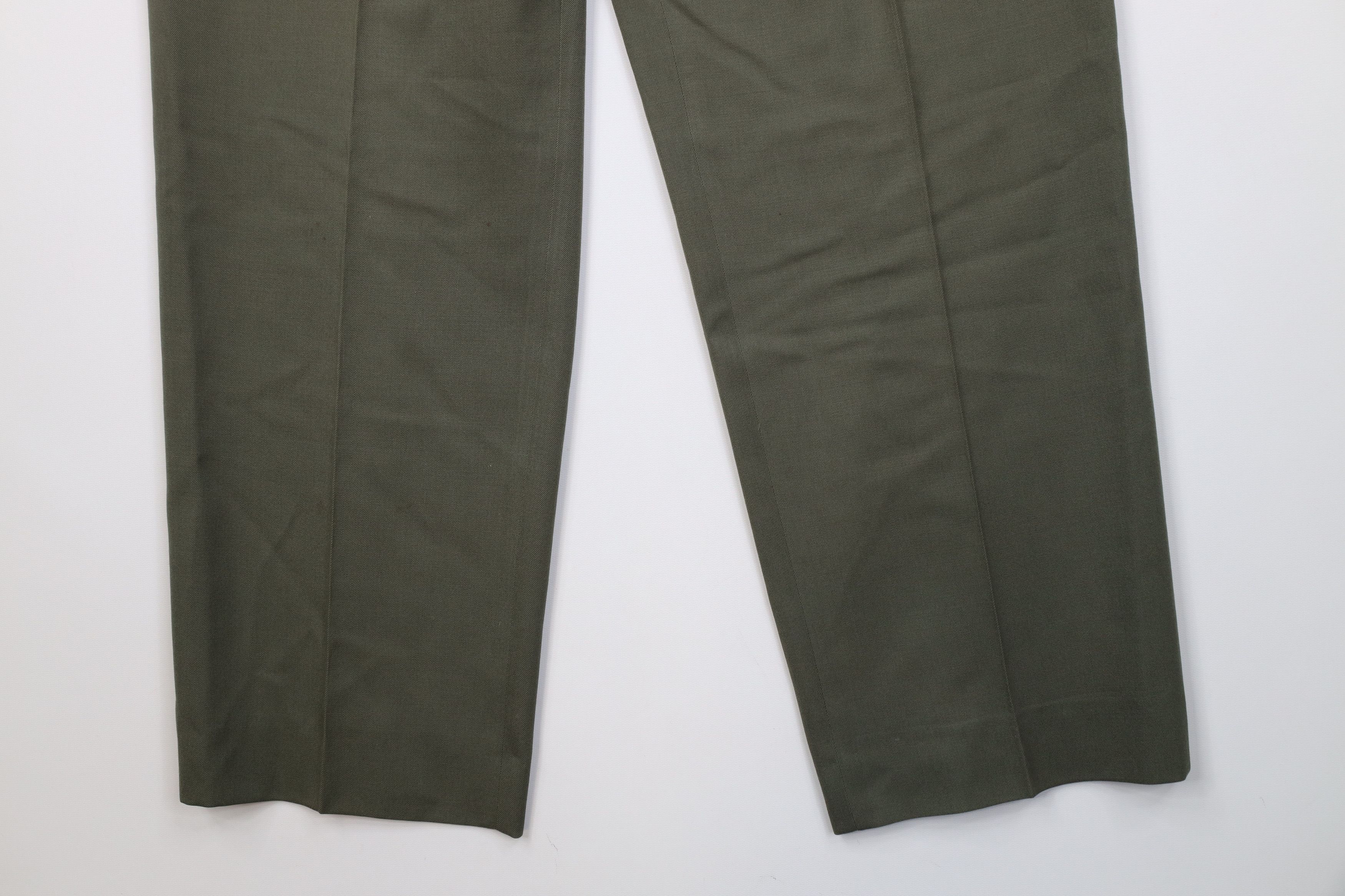 Vintage Vintage 90s Streetwear Wool Knit Wide Leg Chino Pants Green Size US 34 / EU 50 - 4 Thumbnail