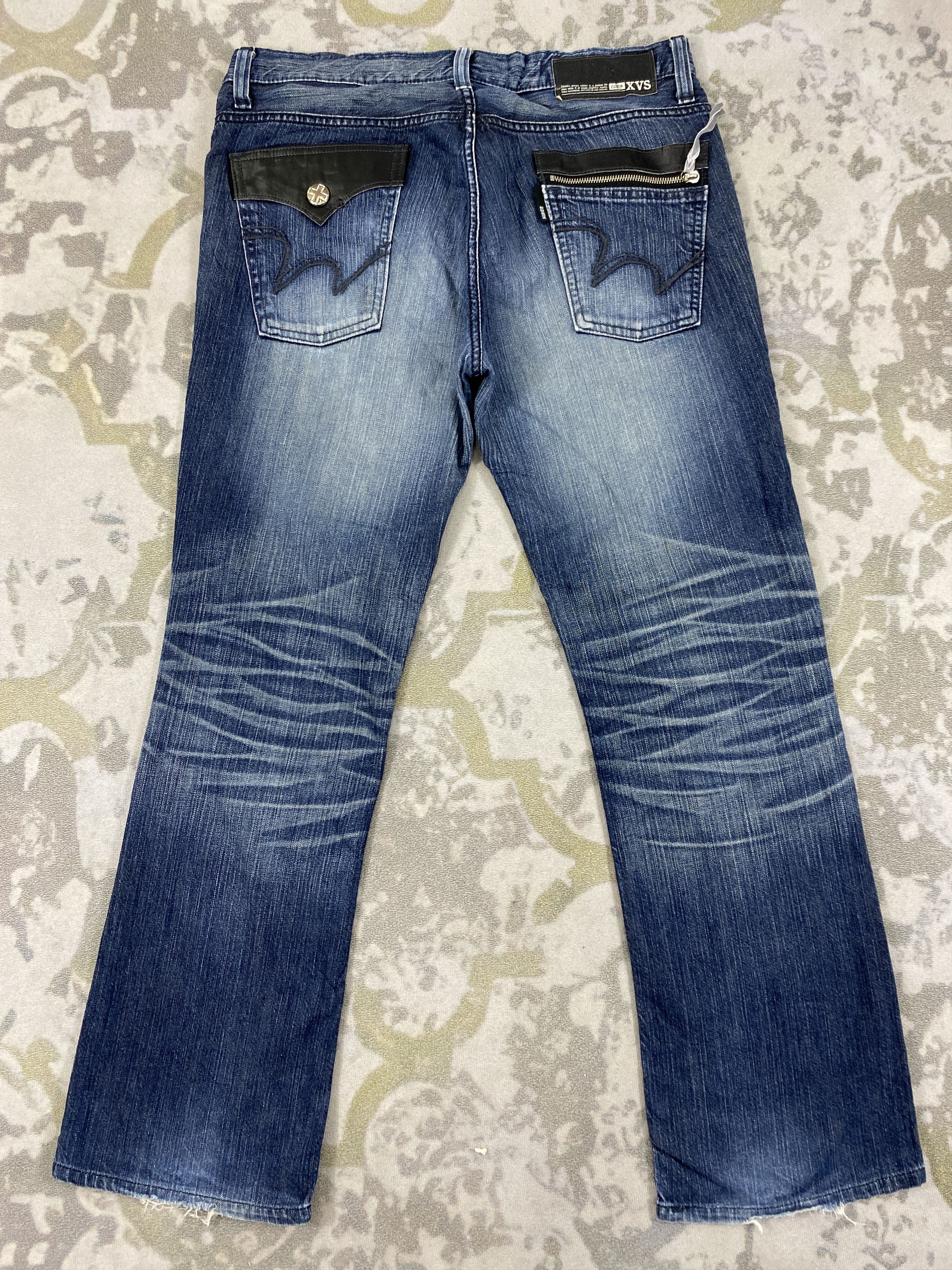 Japanese Brand Distressed Blue Vintage Edwin XVS Jeans 37x30 Denim- JN3843 Size US 37 - 2 Thumbnail