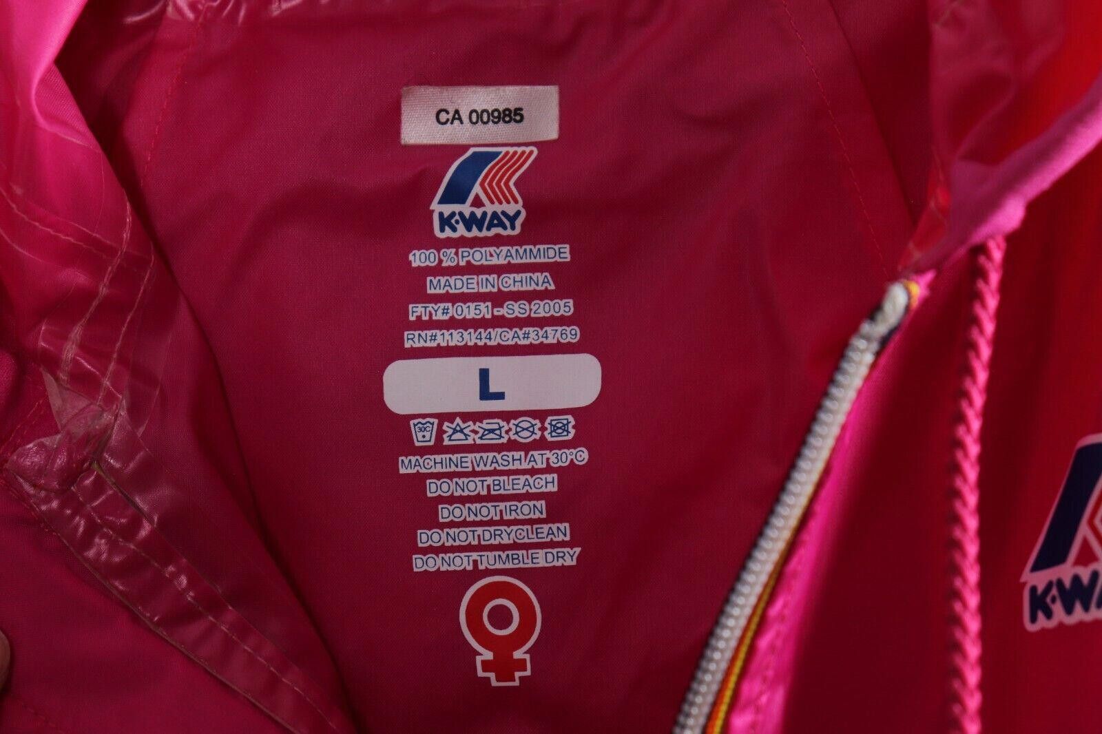 Designer K-Way Women's Large Pink Claude Rain Jacket Waterproof Coat Size L / US 10 / IT 46 - 9 Thumbnail