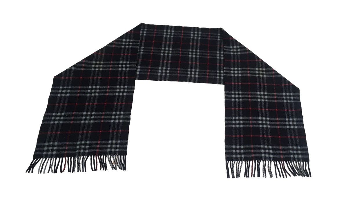 Burberry × Designer × Vintage Rare Design Vintage Brand Burberry's Lamb Wool Scarves 1990s Size ONE SIZE - 3 Thumbnail
