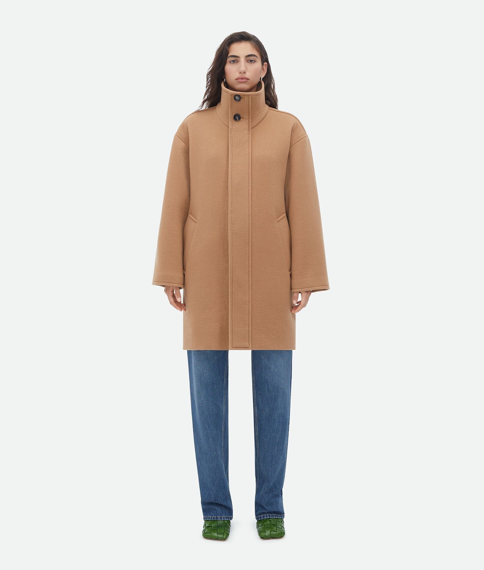 Bottega Veneta o1bcso1str0225 Double Face Cashmere Coat in Camel Size S / US 4 / IT 40 - 1 Thumbnail