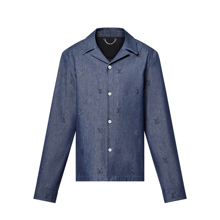 LV Blason Embellished Denim Pyjama Shirt