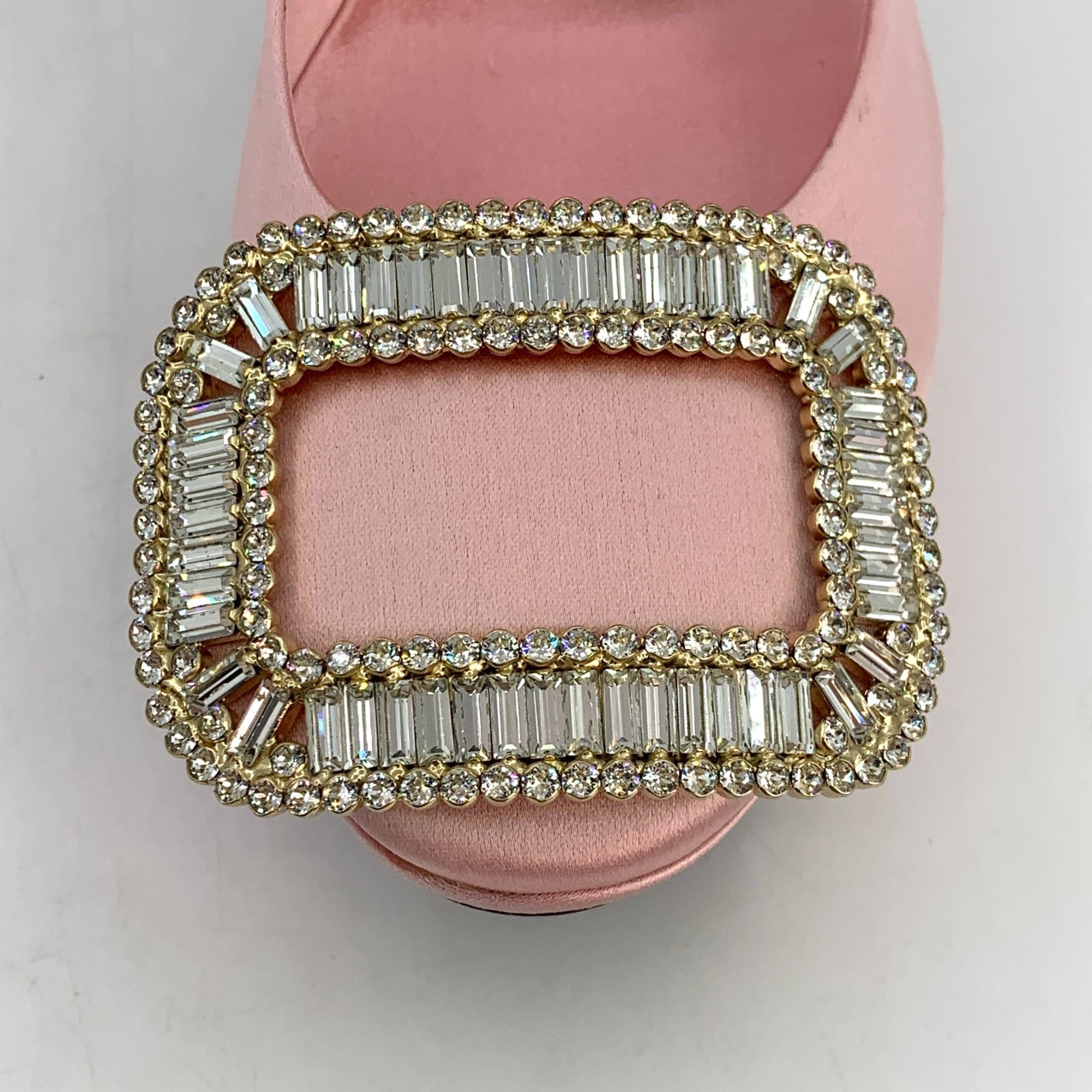 Roger Vivier Roger Vivier Pink Satin Crystal Buckle Platform Pumps Size 3 Size US 5 / IT 35 - 7 Thumbnail