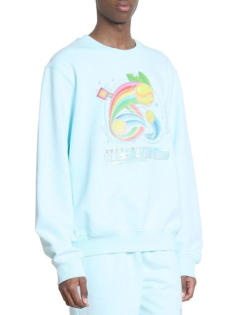 Casablanca os11x0326 Manga Tennis Ball Printed Sweatshirt in Blue Size US L / EU 52-54 / 3 - 4 Thumbnail
