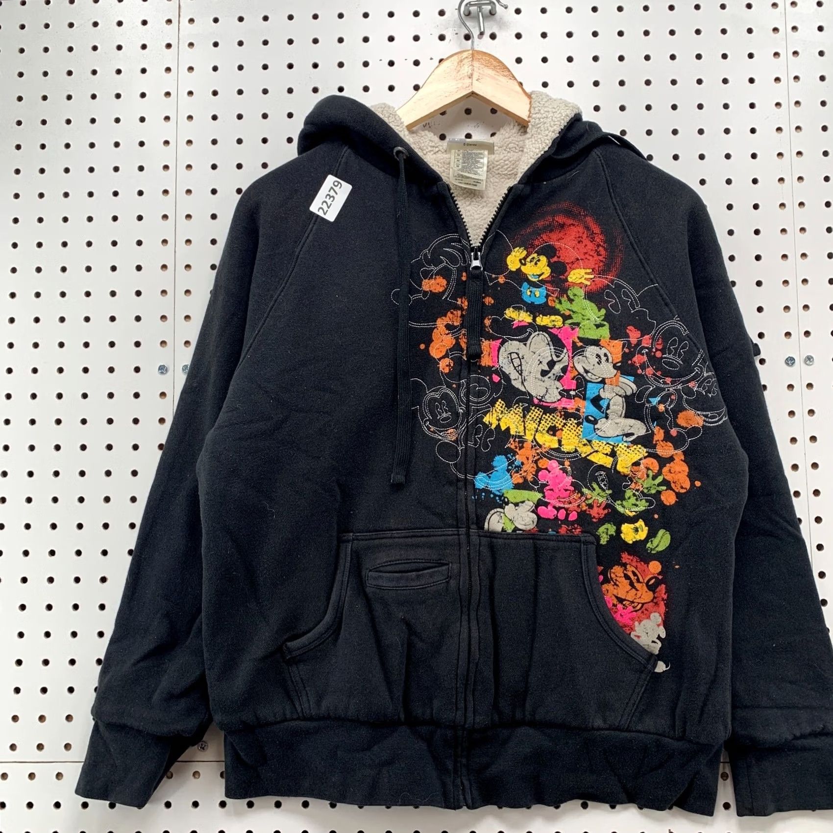 Disney Disney Disneyland Sweatshirt Hooded Sherpa Lined Black Womens Medium 22x24.5 Size M / US 6-8 / IT 42-44 - 5 Thumbnail