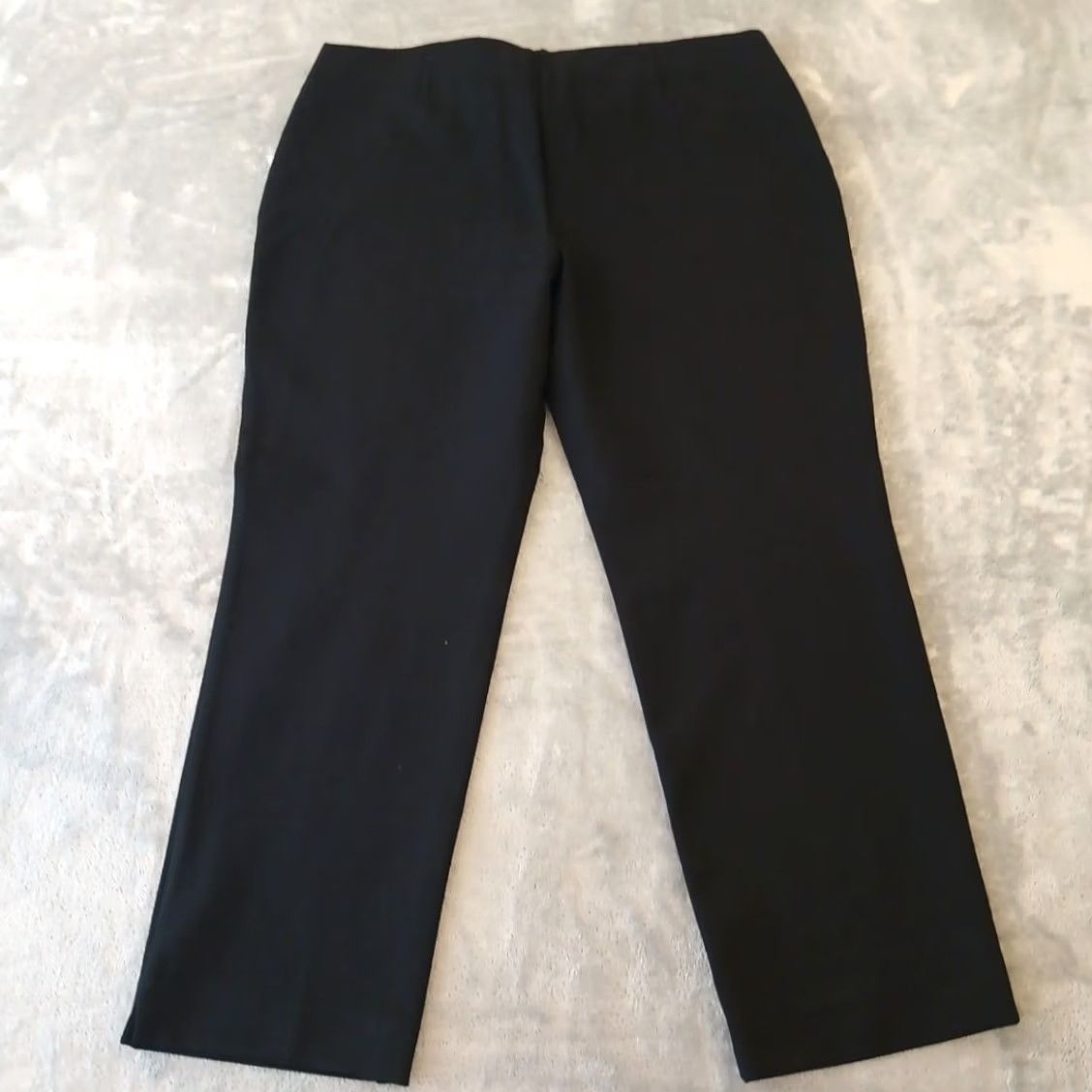 Vintage Chico's Pants Womens Ankle Straight 14P Black Pull On Mid Rise 36 In Inseam 25 in Petite Nylon Ray on Spandex Size 36" / US 14 / IT 50 - 2 Thumbnail
