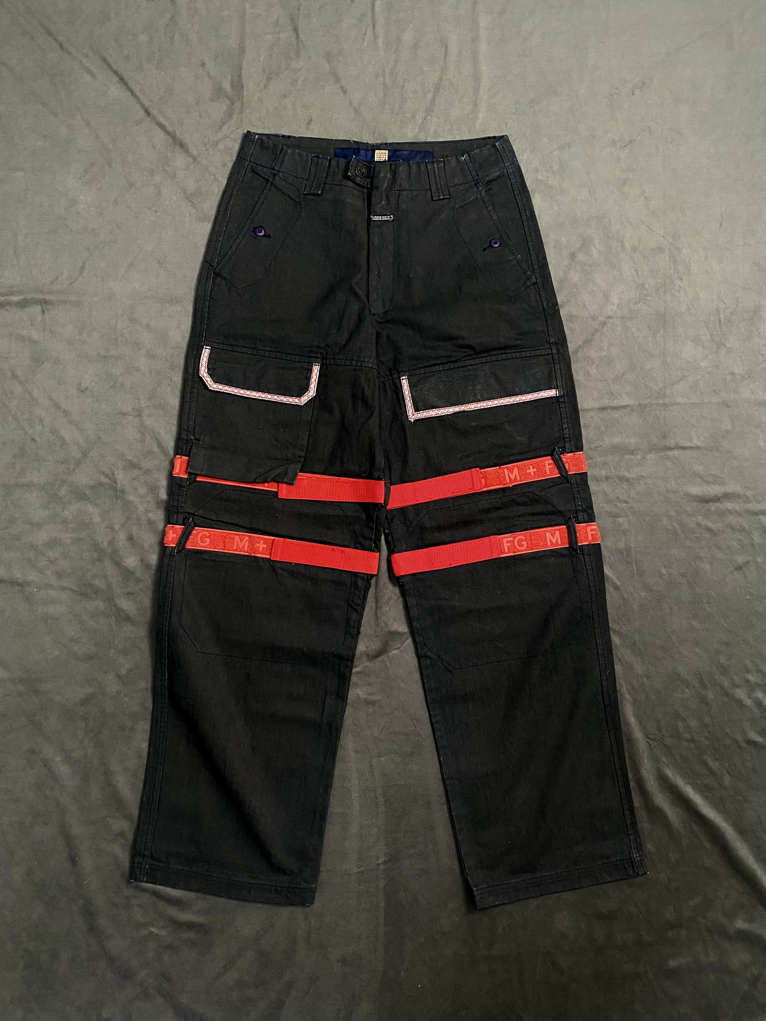 Marithe + Francois Girbaud × Vintage Marithe + Francois Girbaud Straps Raw Starched Black Jeans Size US 32 / EU 48 - 1 Thumbnail
