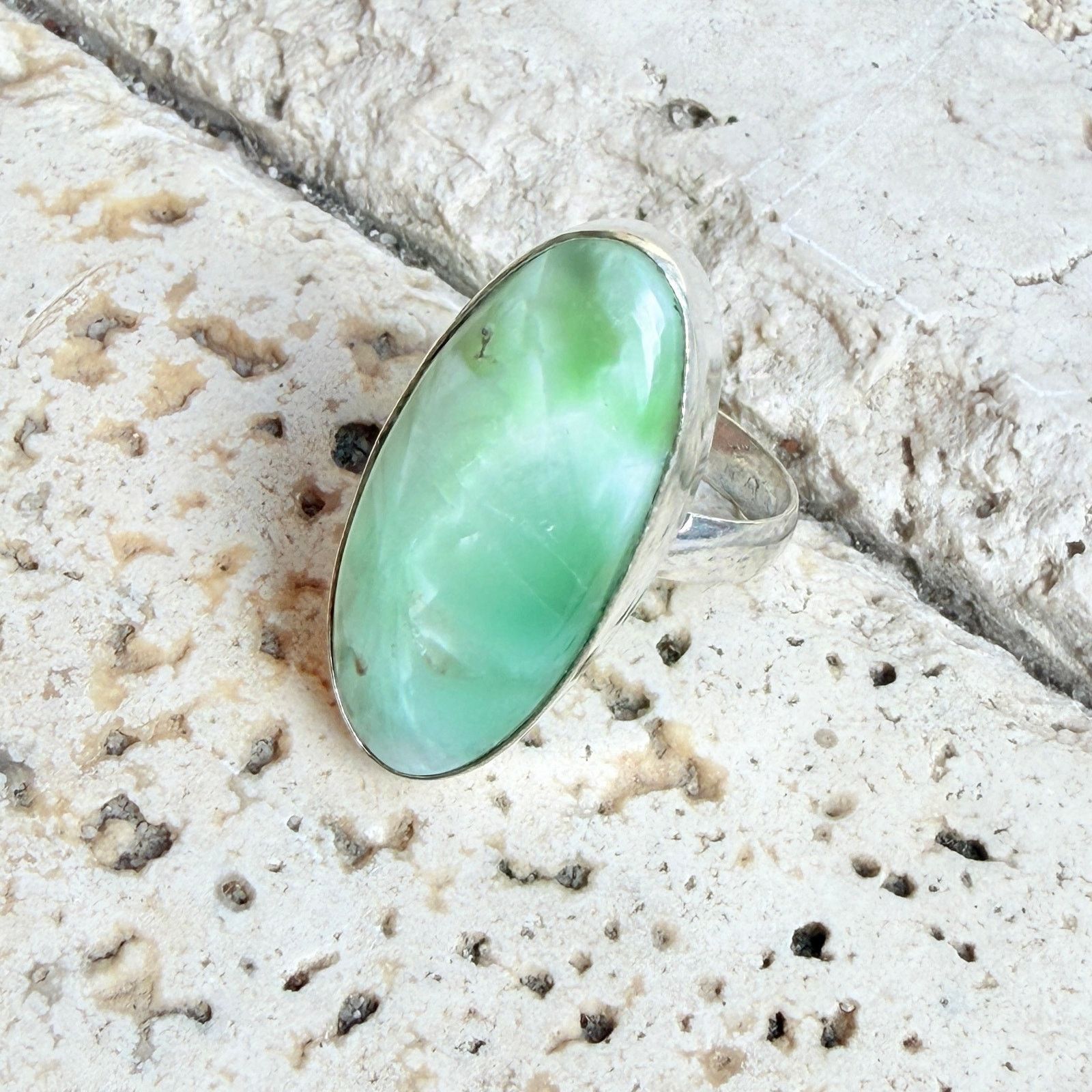 The Unbranded Brand Hemimorphite + Larimar 925 Silver Plated Ring Size 8 Size ONE SIZE - 3 Thumbnail