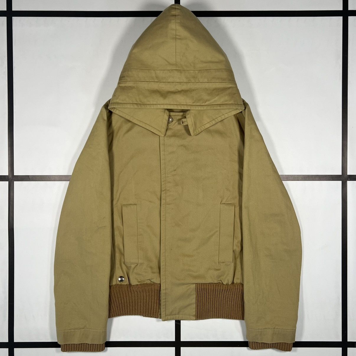 Bless |[ BLESS Nº42 Beige Cotton “Hoodjacket” Bomber ]| Size US S / EU 44-46 / 1 - 2 Thumbnail