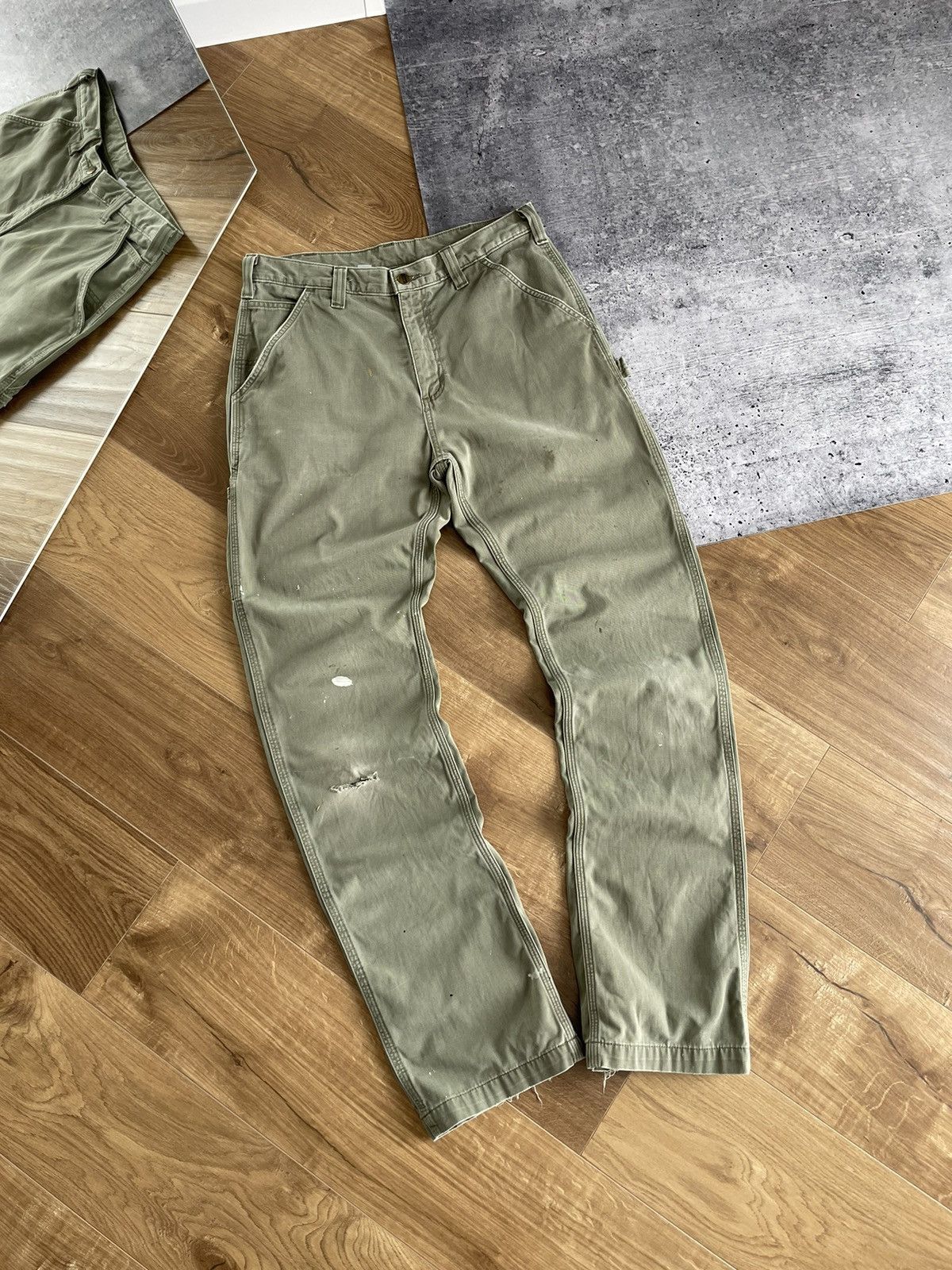 Carhartt × Vintage Vintage Carhartt Y2K Single Knee Carpenter Distressed Pants Size US 33 - 2 Thumbnail