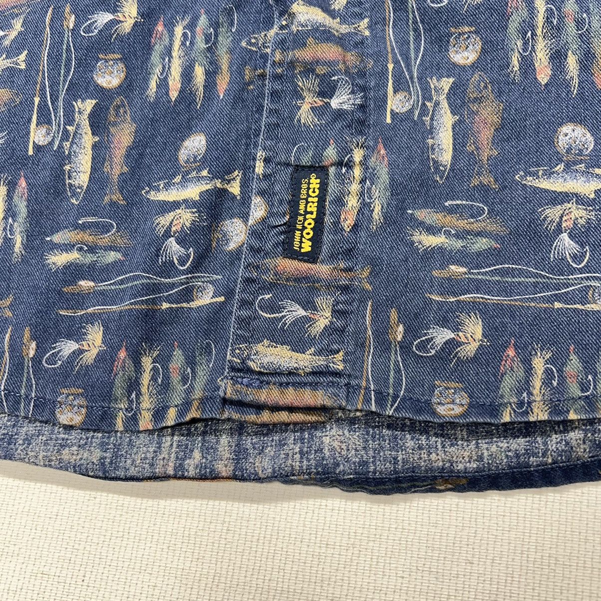 Vintage × Woolrich Woolen Mills VTG Woolrich Shirt Blue Button Down Fish Fishing Long Sleeve Size US L / EU 52-54 / 3 - 3 Thumbnail
