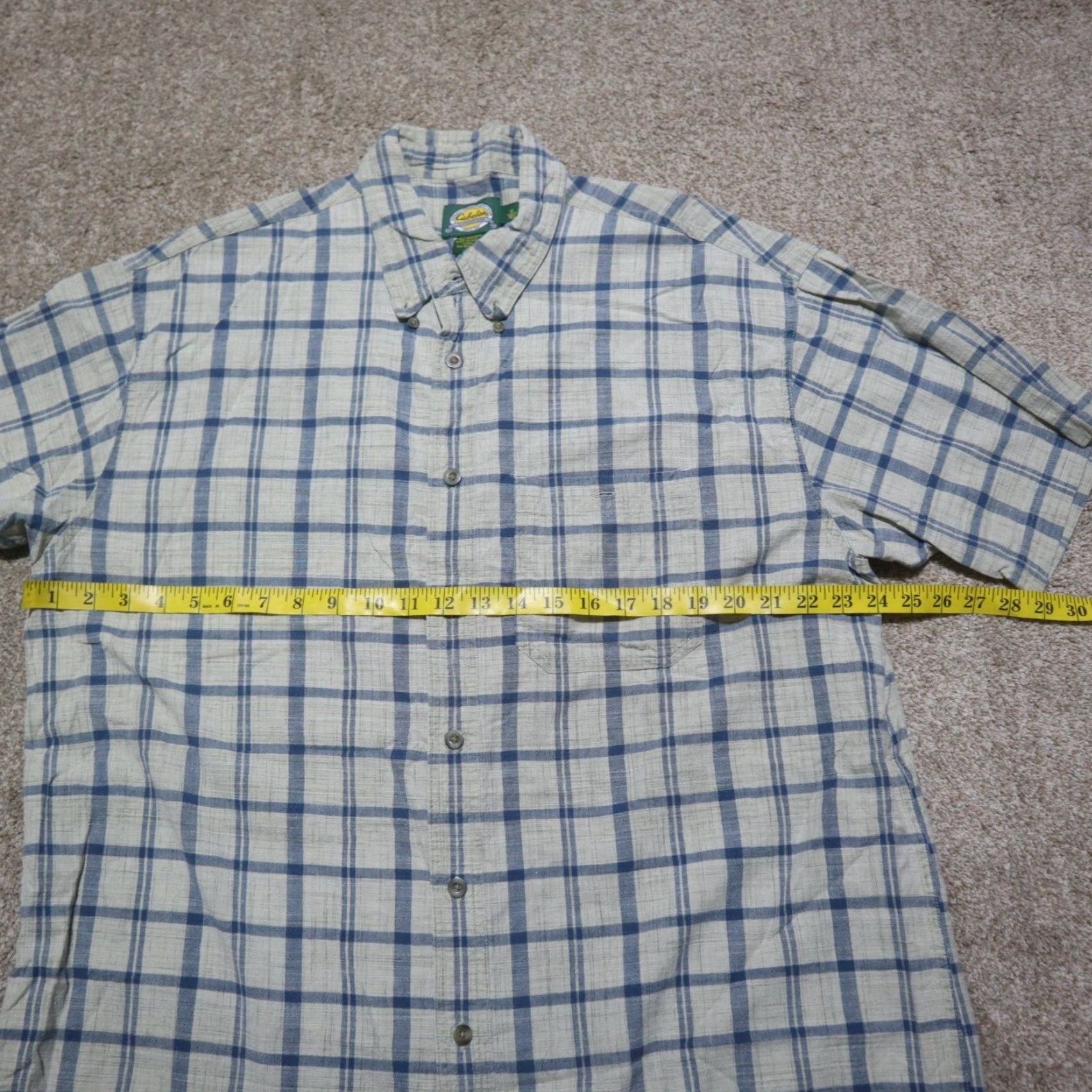 Vintage Cabela's Shirt Button-Up Striped Brown Cotton Knit Short Sleeve Casual Mens XL Size US XL / EU 56 / 4 - 4 Thumbnail