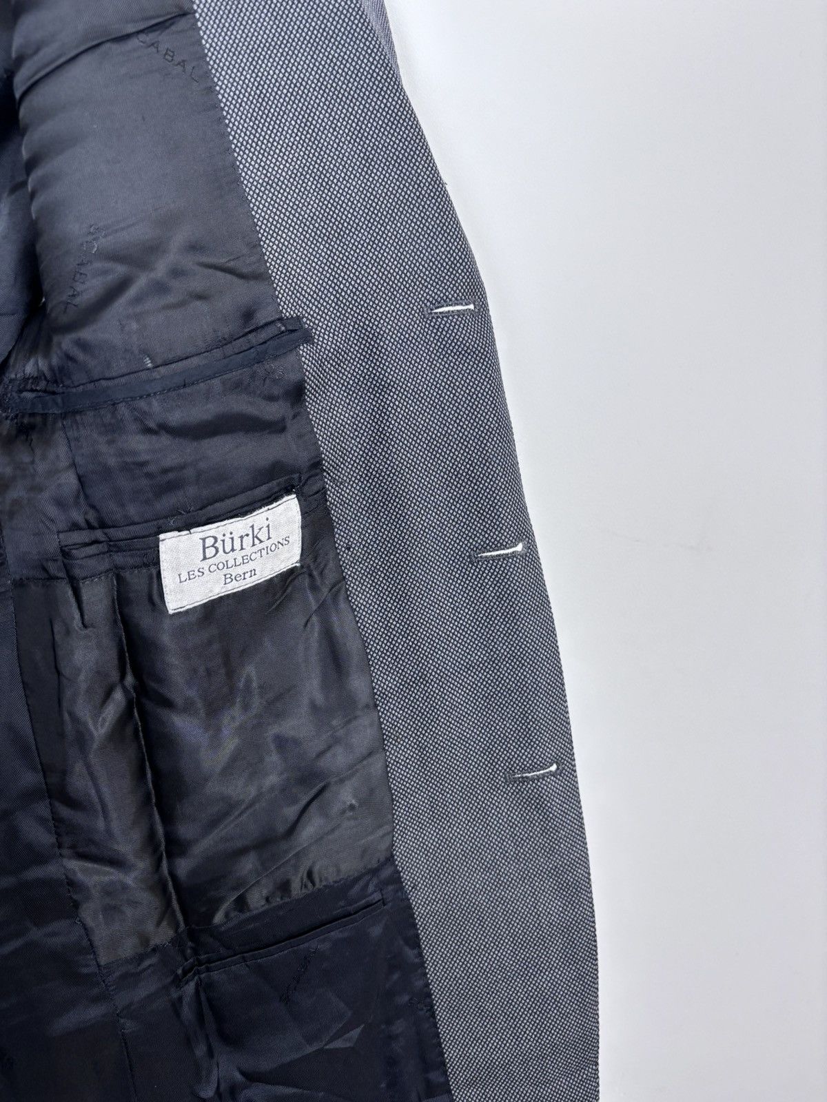SCABAL Scabal Men’s Grey Wool Blazer Jacket 3-Buttons Classic Size 46R - 20 Thumbnail