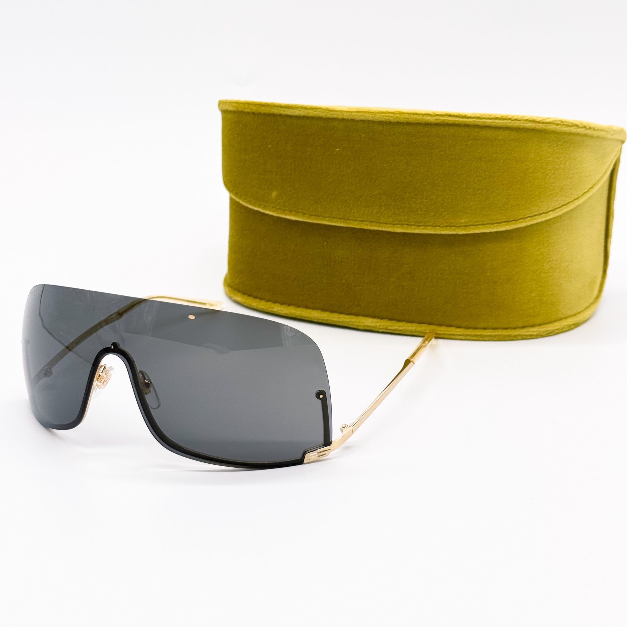 Gucci NEW GUCCI GG1560S 001 SHIELD GOLD UNISEX SUNGLASSES GUCCI Size ONE SIZE - 1 Thumbnail