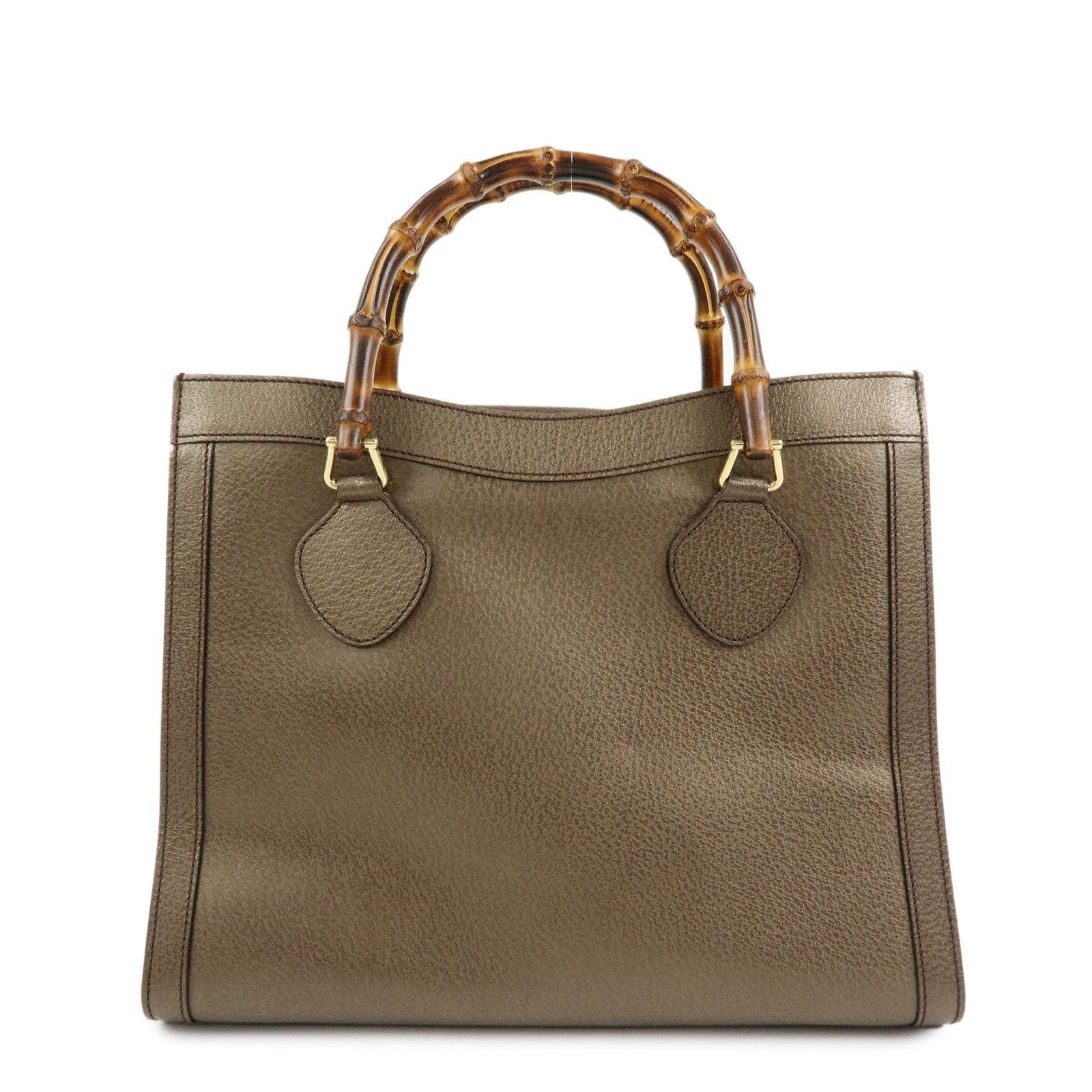 Gucci Gucci Bamboo Calfskin Top Handle Bag Brown Size ONE SIZE - 1 Thumbnail