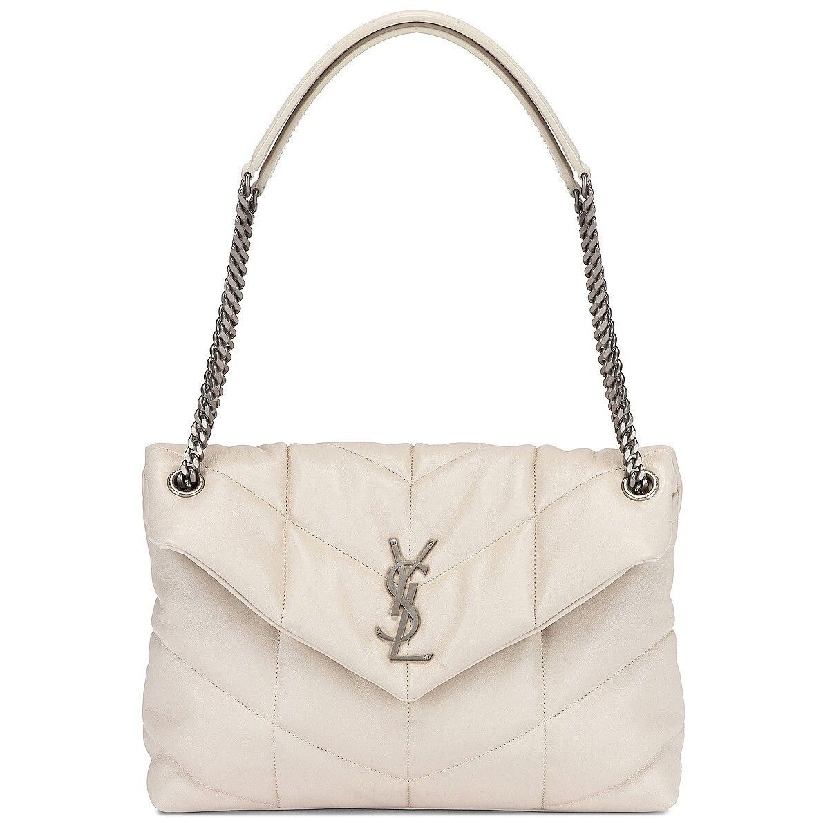 SAINT LAURENT Puffer Medium $3550 Crema Soft Nappa Leather S