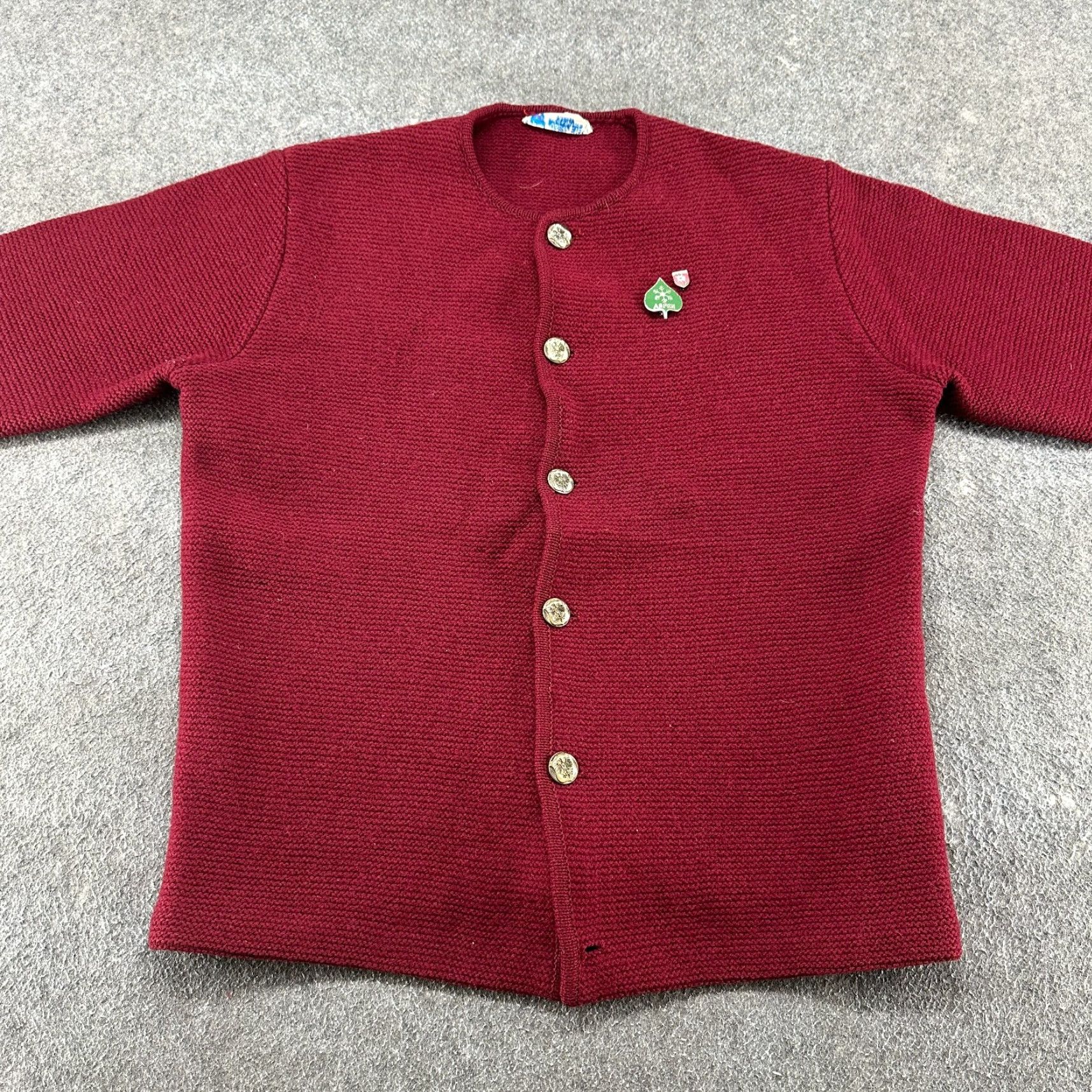 Obermeyer VINTAGE Obermeyer Sweater Cardigan Mens XL Red Solid Cotton 60s Knit Mock Neck Button Up Pocket Embroidered Logo Long Sleeve Winter Retro Size US XL / EU 56 / 4 - 3 Thumbnail