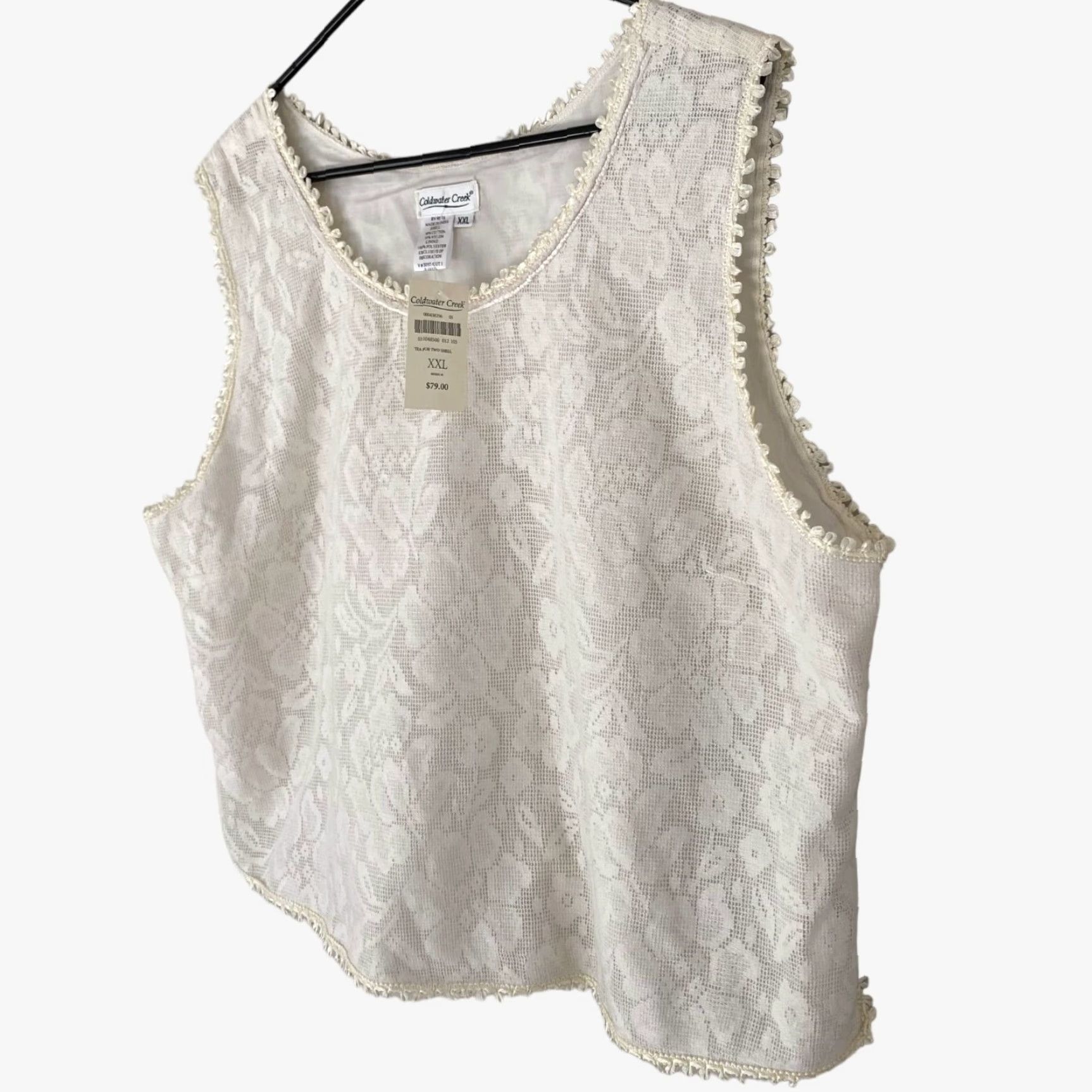 Coldwater Creek Coldwater Creek Tank Womens Size XXL Sleeveless Eyelet Top Floral Lace Shell New Size XXL / US 16-18 / IT 52-54 - 2 Thumbnail