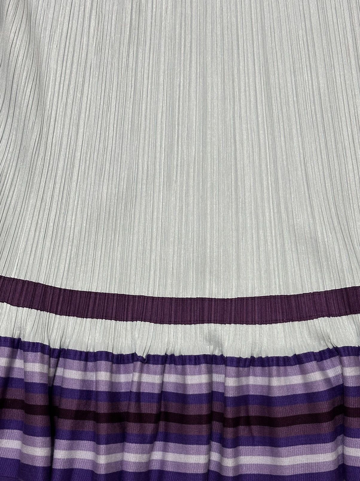 Pleats Please Issey Miyake PLEATS PLEASE ISSEY MIYAKE Striped Knit Trim Midi Skirt Size 27" / US 4 / IT 40 - 4 Thumbnail