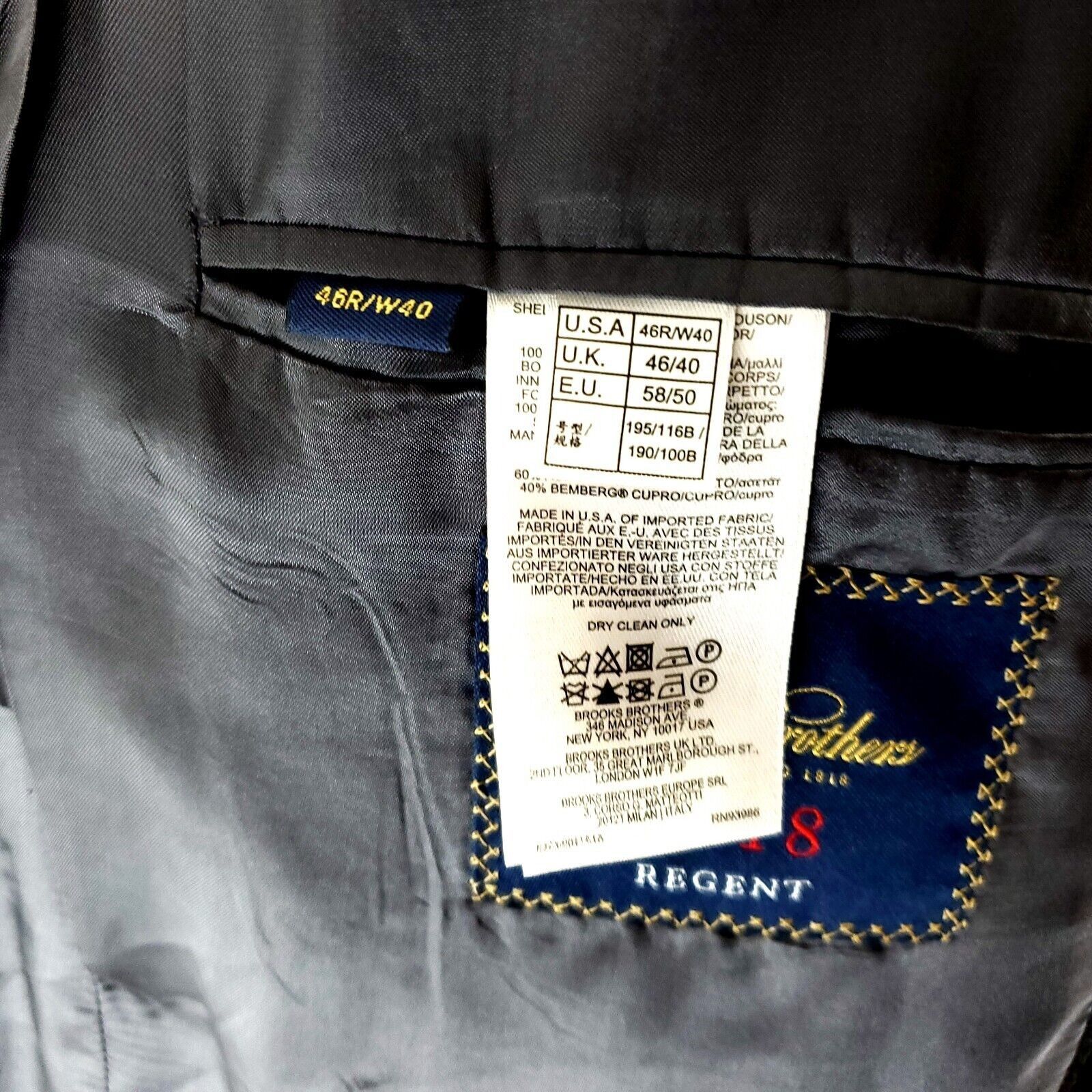 Brooks Brothers Brooks Brothers 1818 Regent Wool 2 Button Suit Jacket 42R Gr Size 42R - 9 Thumbnail
