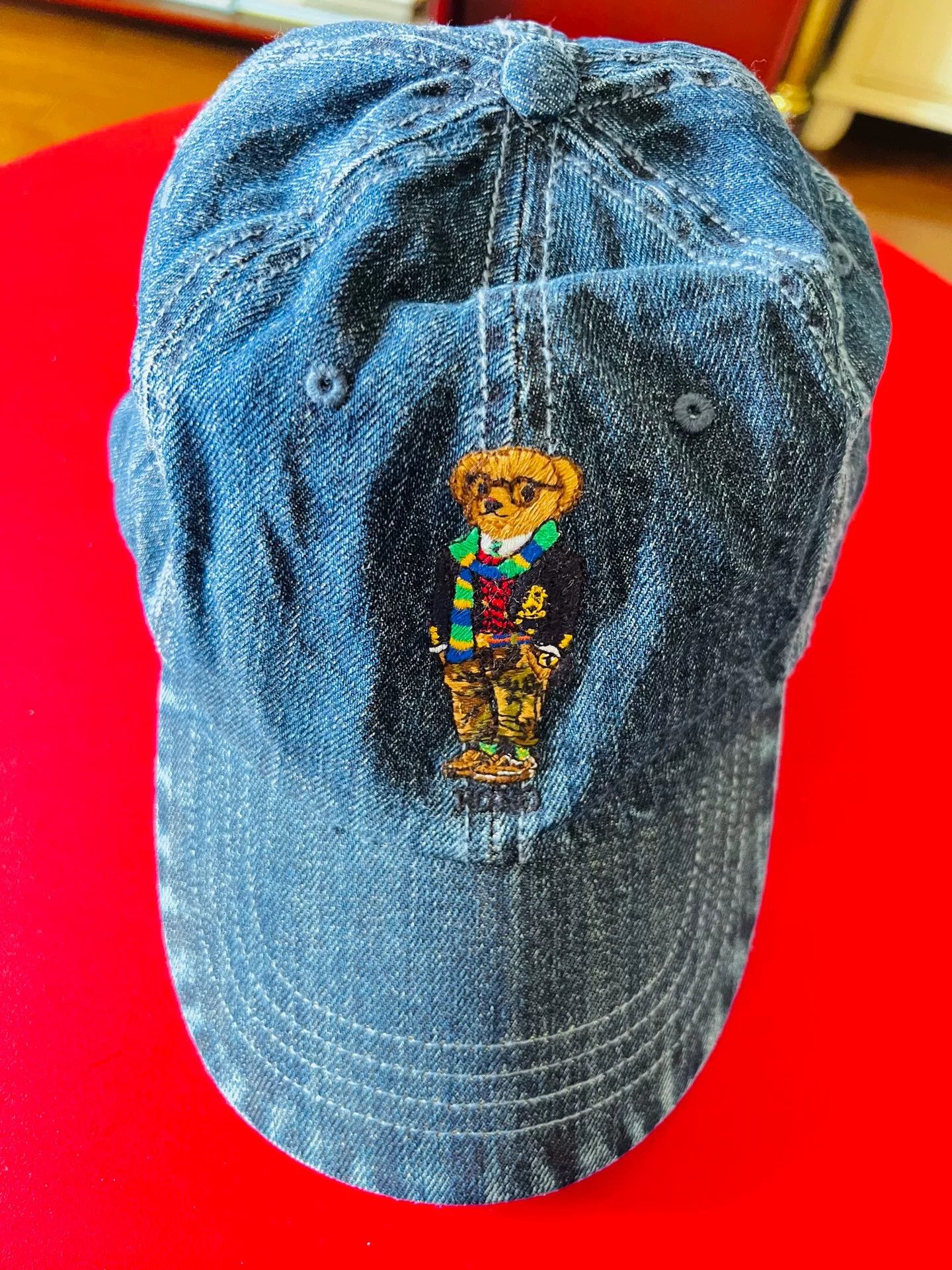 Ralph Lauren Ralph Lauren Denim Bear Embroidery Cap Size ONE SIZE - 1 Thumbnail