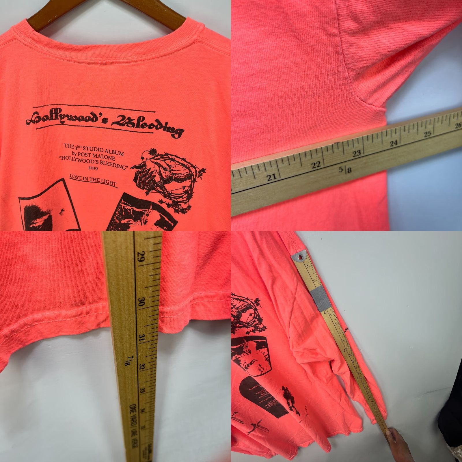 CO **Post Malone Hollywoods Bleeding 2019 Long Sleeve Orange Shirt XL** User: **Hollywoods Bleeding 2019 Post Malone Long Sleeve Orange Shirt XL** Size US XL / EU 56 / 4 - 8 Thumbnail