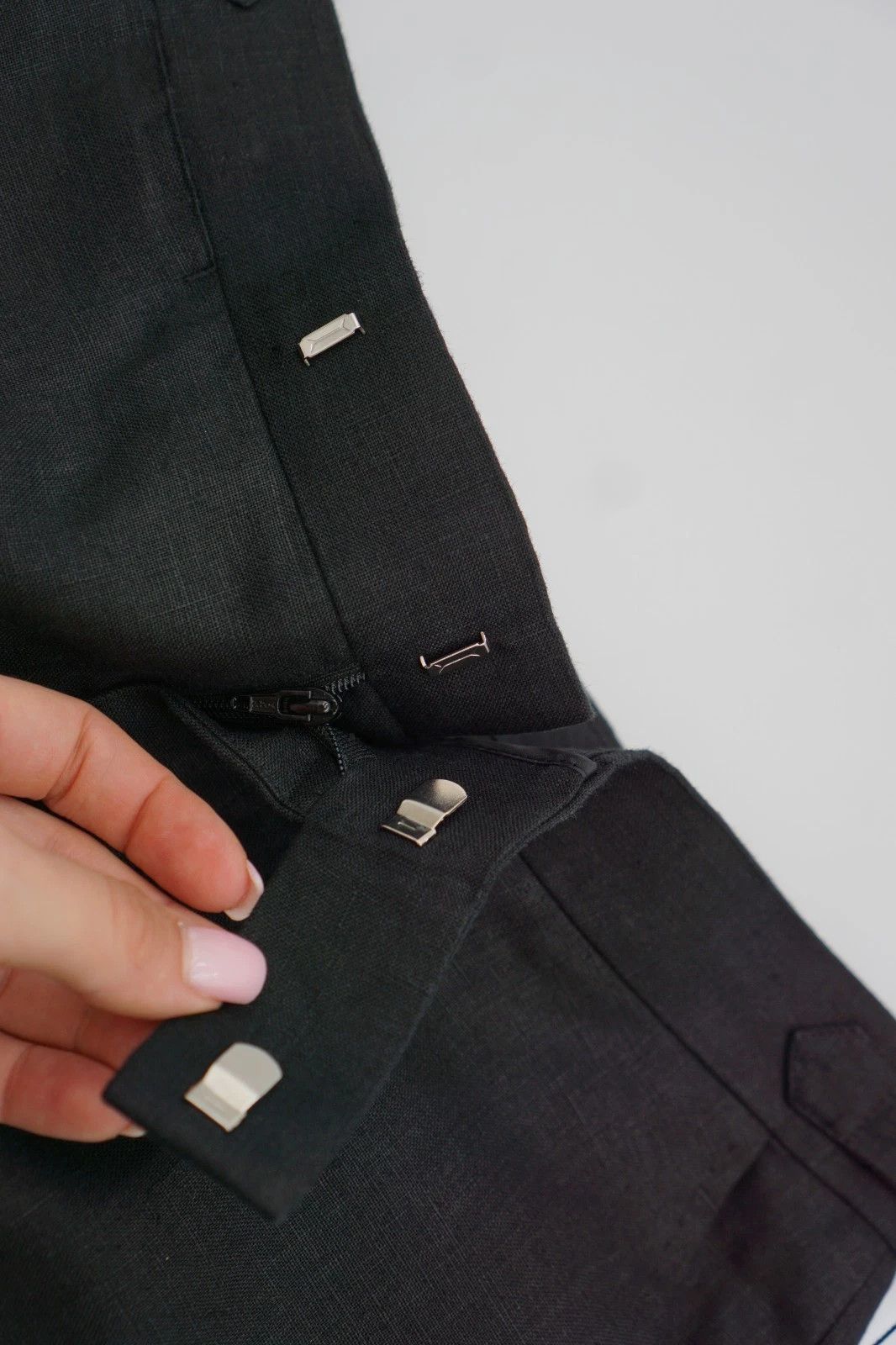 Suitsupply Men Suitsupply Pants Black 100% Linen Brescia Size UK/US30 Size 34S - 3 Thumbnail