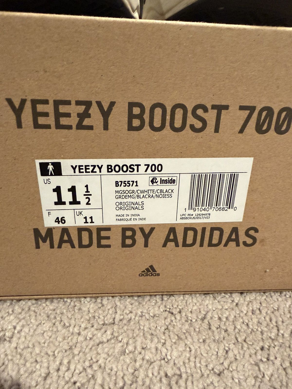 Yeezy Yeezy 700 Wave Runner Size US 11.5 / EU 44-45 - 6 Thumbnail