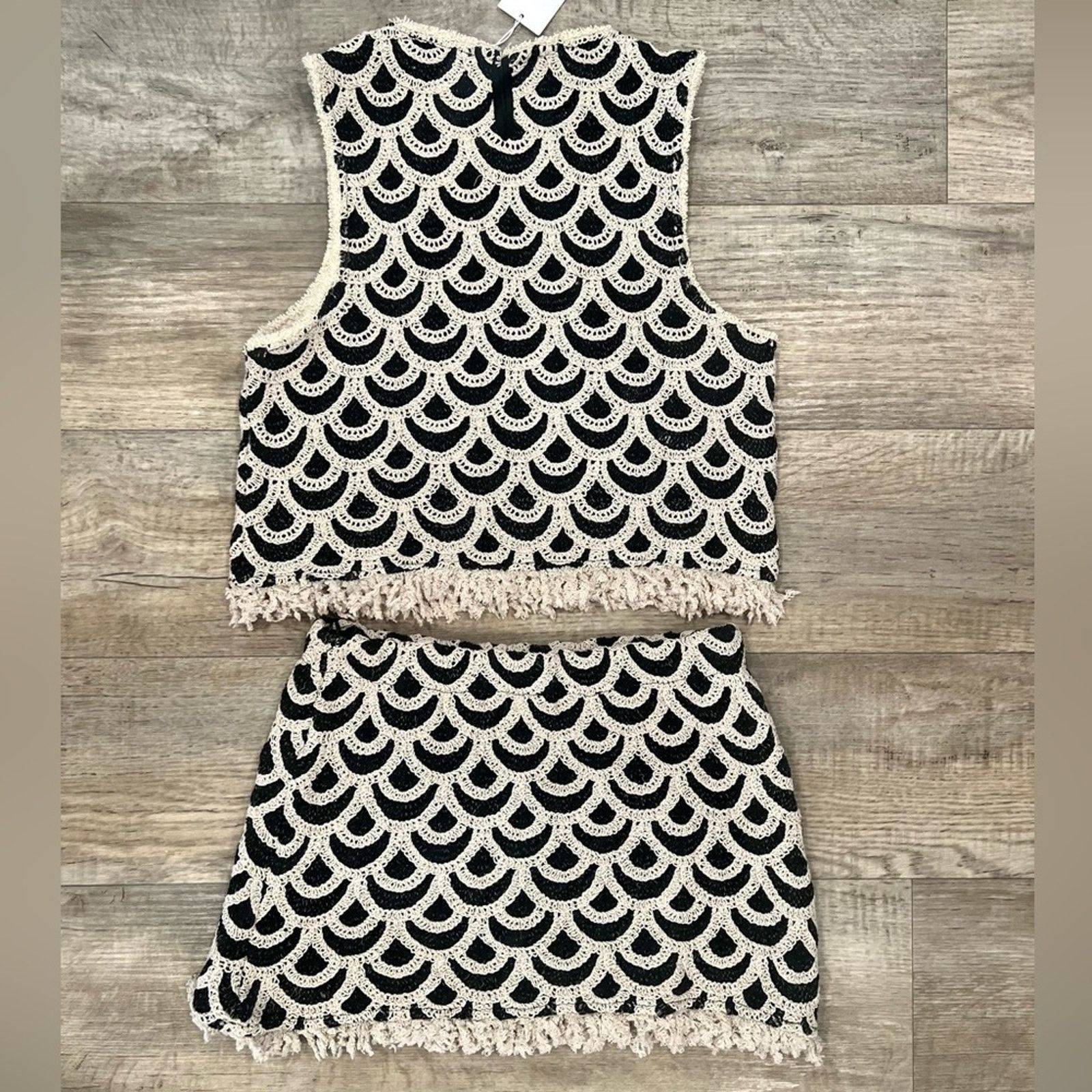 Mango Mango Crochet Co-Ord Set Resort Mini Skirt NWT Size M / US 6-8 / IT 42-44 - 24 Thumbnail