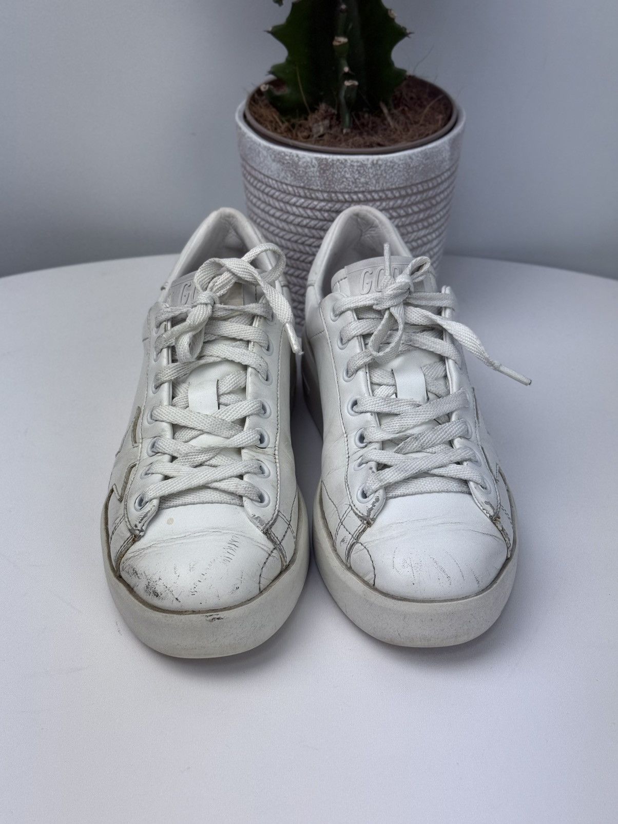 Golden Goose Golden Goose Pure Star White Leather Sneakers Women’s EU36 Size US 6 / IT 36 - 4 Thumbnail