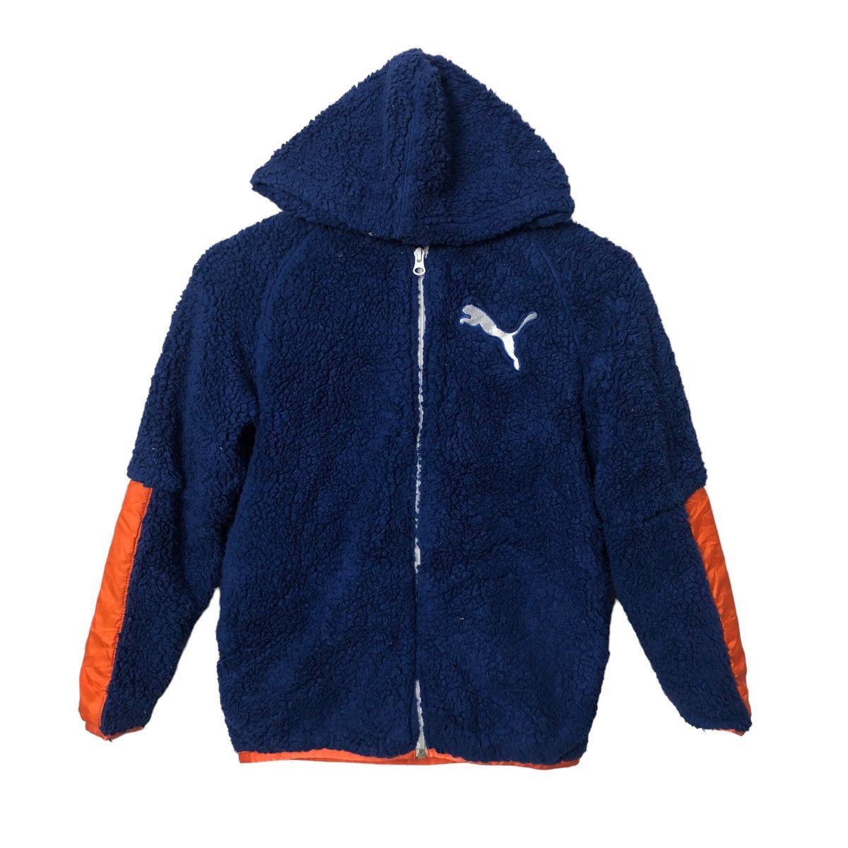Vintage Puma Big Logo Zipper Ups Fleece Hoodie Jacket