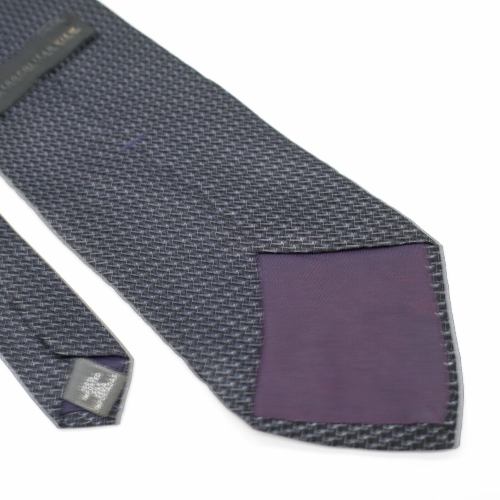 Metropolitan View Metropolitan View Black Gray Geometric Print Silk Tie Size ONE SIZE - 5 Thumbnail