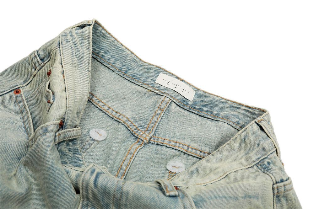 Japanese Brand × Jean Men's casual punk light washed distressed loose ripped jeans Size US 32 / EU 48 - 5 Thumbnail