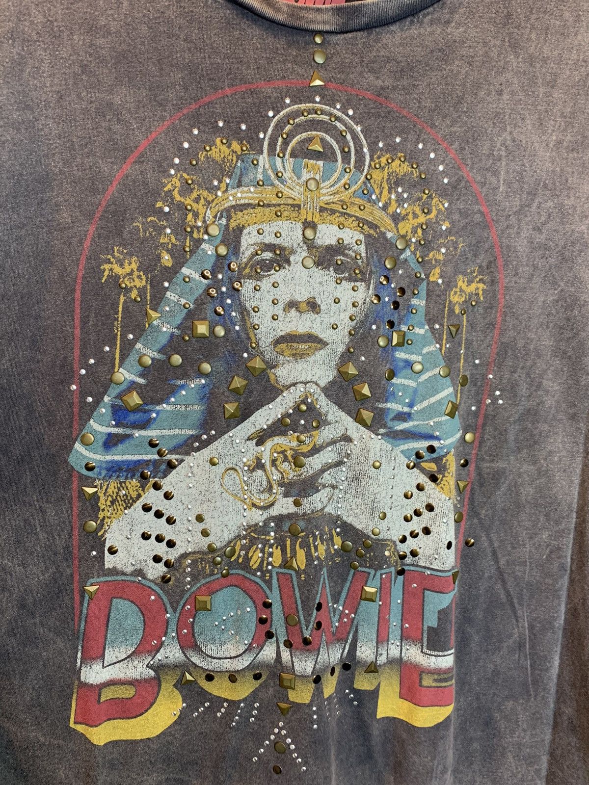 Lucky Brand *RARE* David Bowie x Lucky Brand Studded T-Shirt Exclusive Size XL / US 12-14 / IT 48-50 - 2 Thumbnail