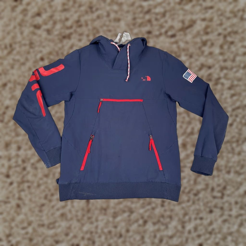 The North Face The North Face Jacket Womens Small Blue Red Hooded Pullover Anorak USA Flag Size S / US 4 / IT 40 - 1 Thumbnail