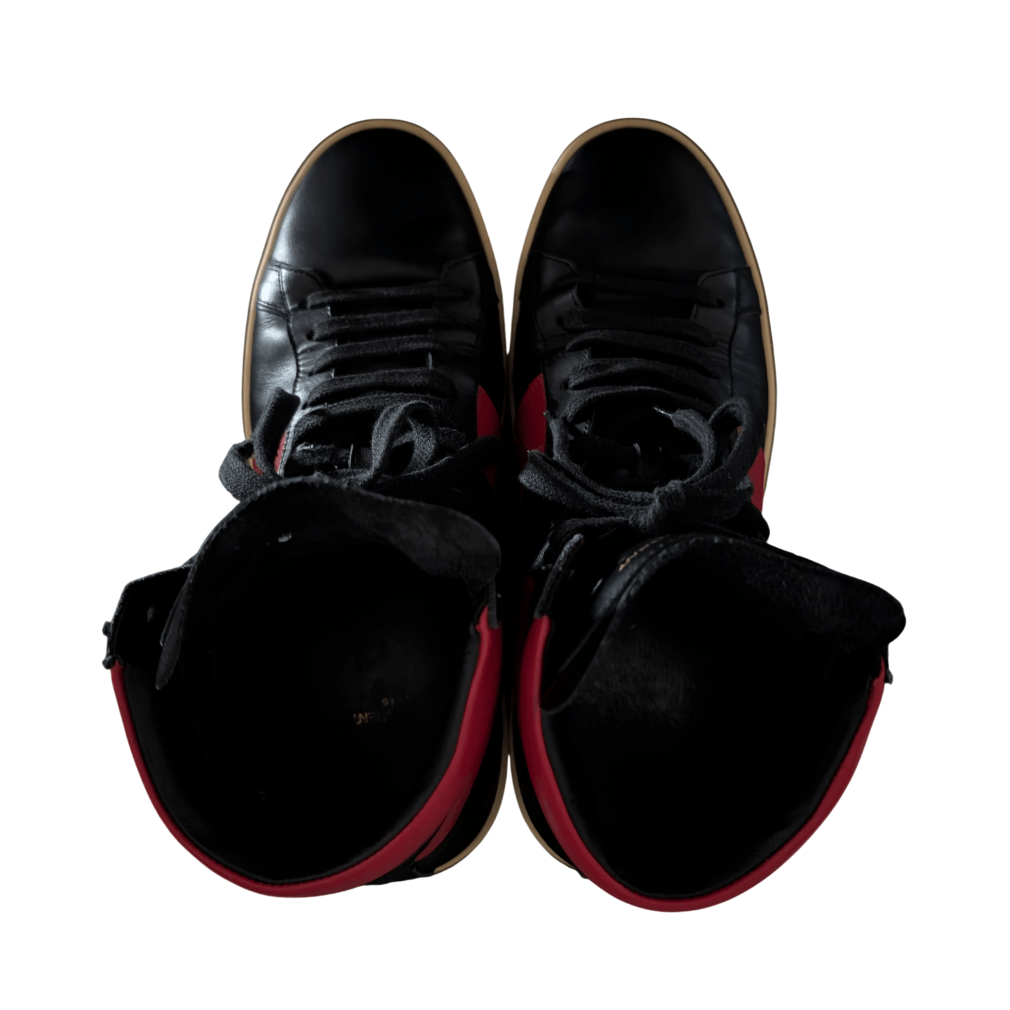 Saint Laurent Paris Saint Laurent SL/02H High-Top Sneakers Black/Red Size US 9 / EU 42 - 4 Thumbnail