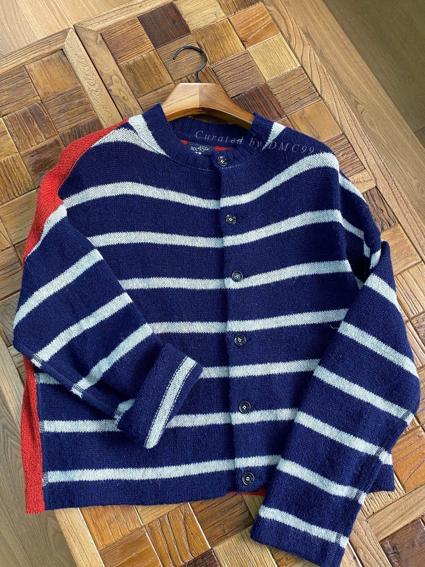 45rpm 45R Unisex Striped Reversible Knit Cardigan Size US L / EU 52-54 / 3 - 1 Thumbnail