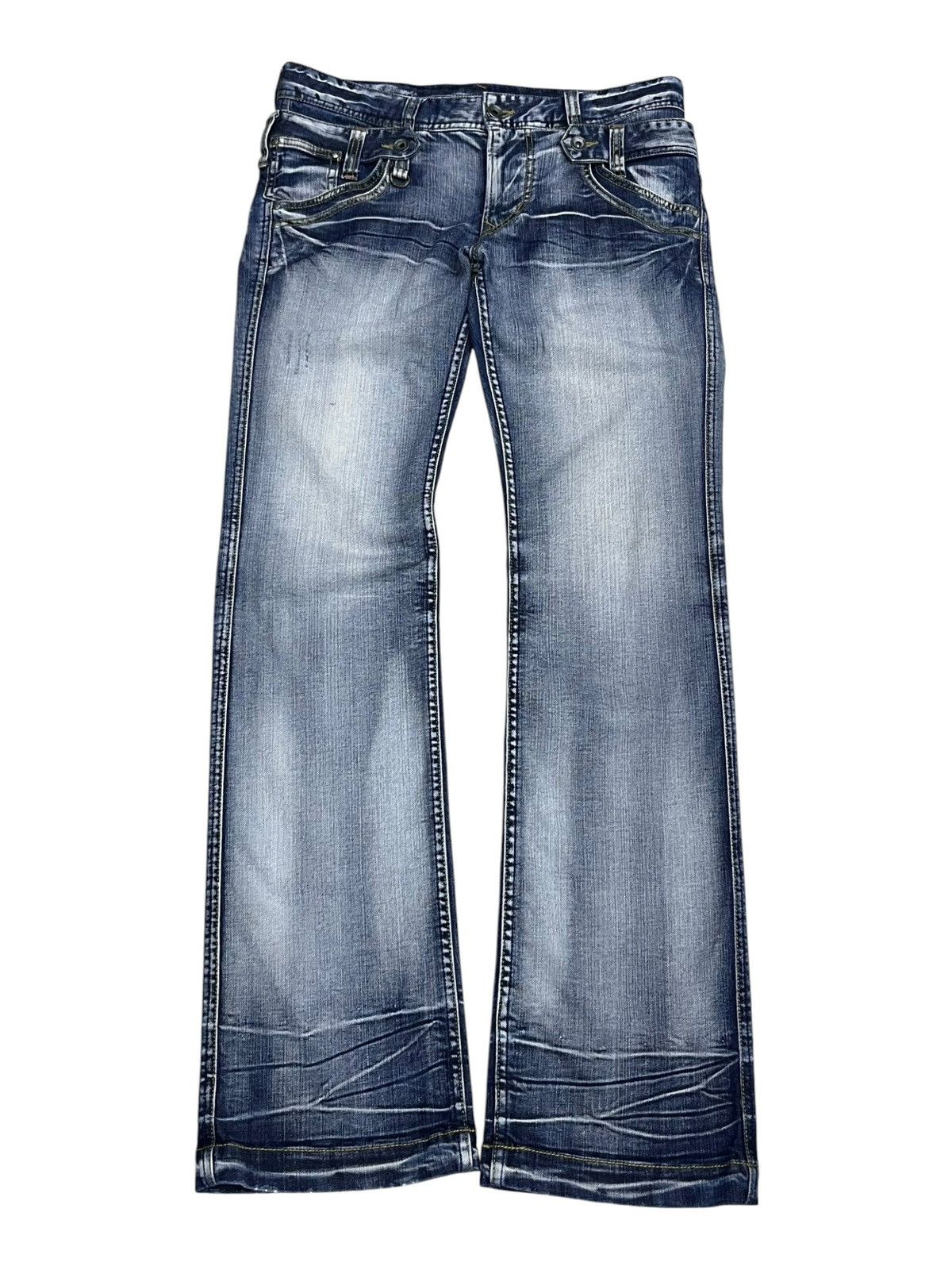 Nicole Club 🔥Vtg Nicole Club For Men Archival Double Waist Flare Denim Size US 31 - 4 Thumbnail